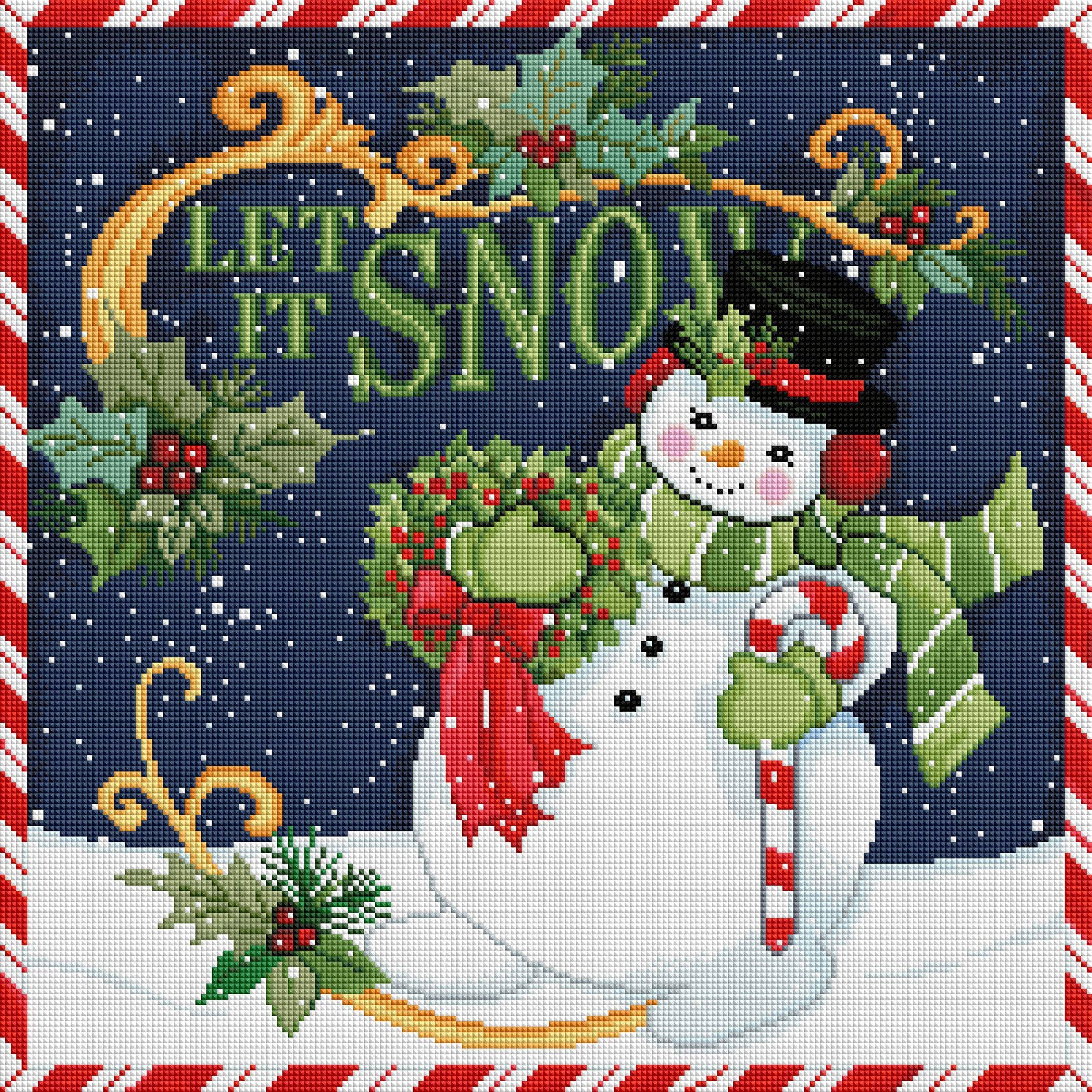 Diamond Art Club – Snowman (Let it Snow!) Christmas Diamond Painting (Square Drill, 20" x 20")