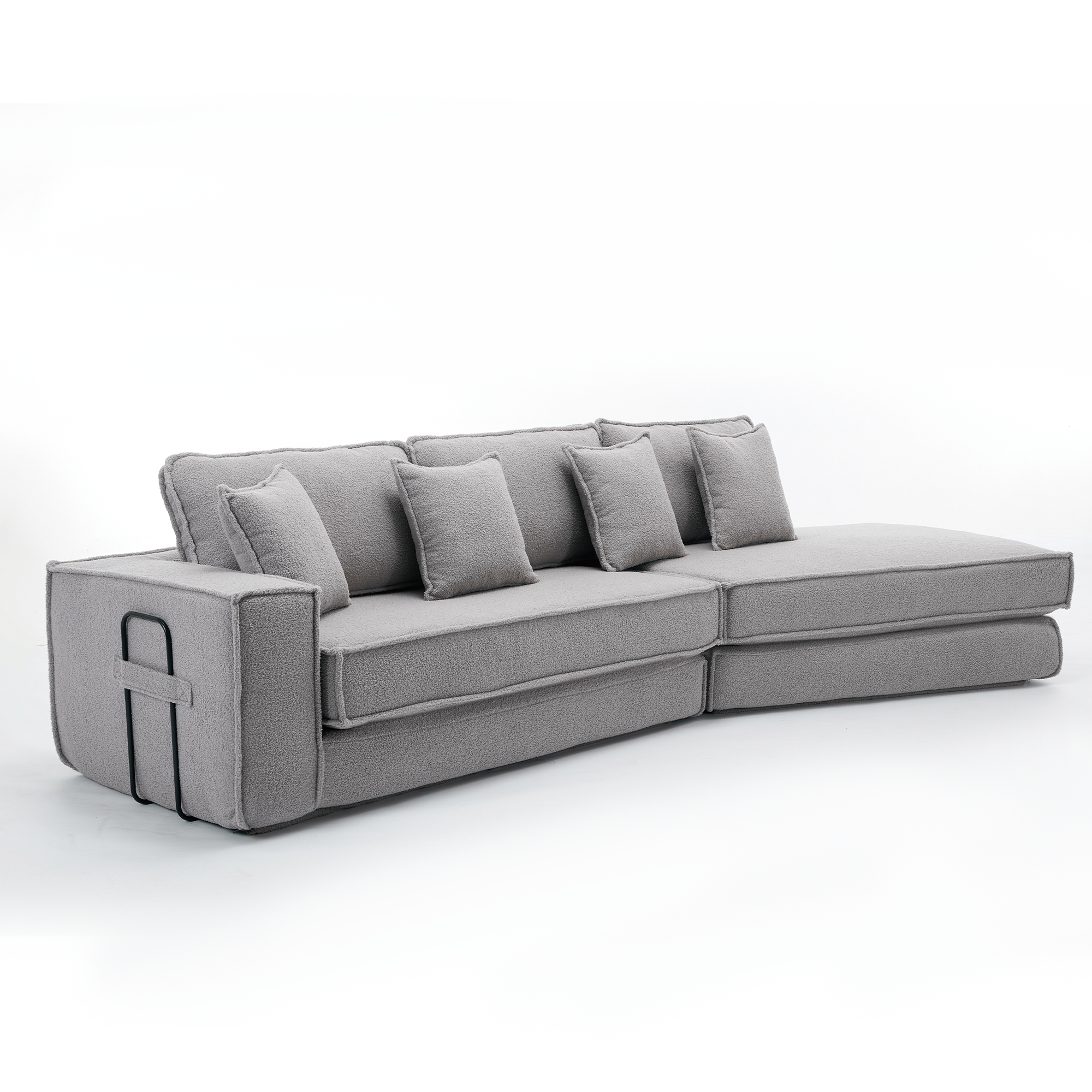 [NEW ARRIVED] [VIDEO PROVIDED]  Folding Convertible Out Sleeper Sofa Bed,2-in-1,  Combination Convertible Sofa,3 seat, Upholstered,Fold Out Floor Gaming Sofa Bed , Lamb Velvet Fabric,Living Room, Gray