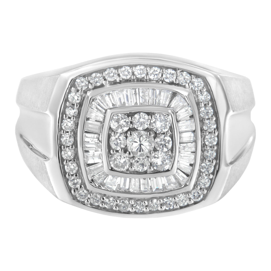 14K White Gold Men's Diamond Band Ring (1 cttw, H-I Color, SI1-SI2 Clarity)