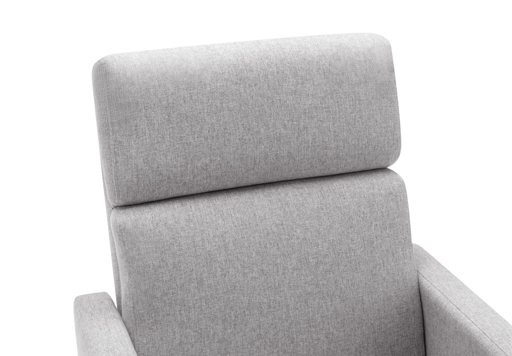 Modern Upholstered Rocker Nursery Chair Plush Seating Glider Swivel Recliner Chair, Gray Linen