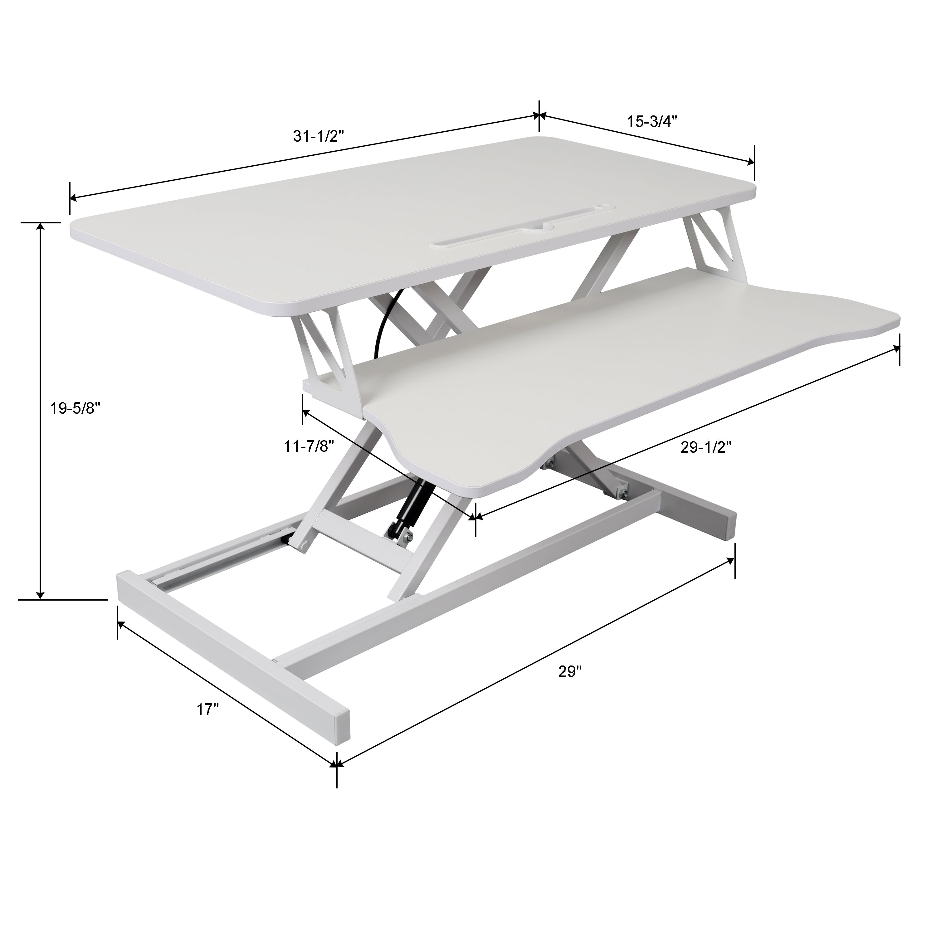 Adjustable Height Standing Laptop Desk,Adjustable Sit to Stand Up Workstation with Keyboard Tray,White