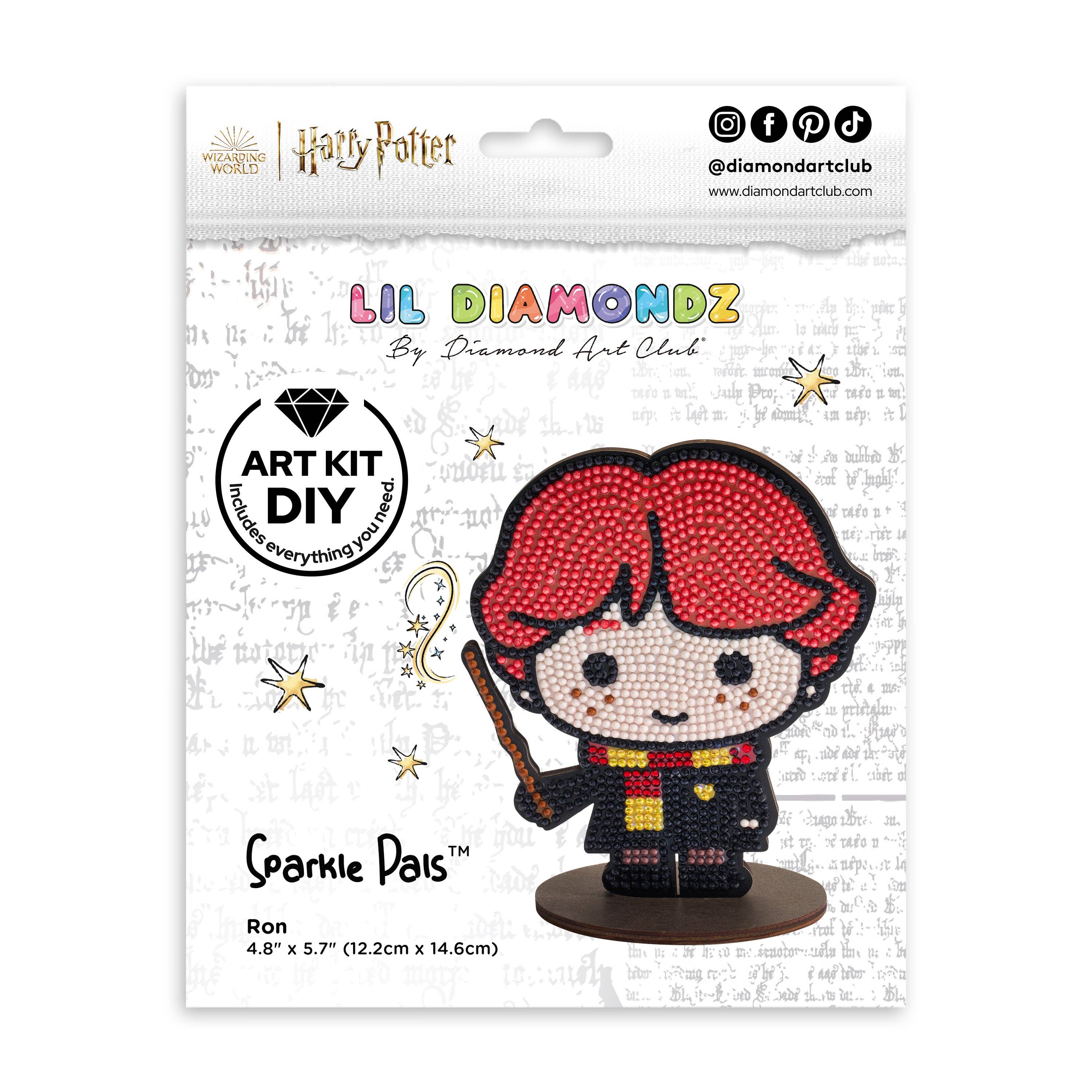 Diamond Art Club – Sparkle Pals Ron Weasley Licensed Harry Potter Diamond Painting (Round Drill, 4.8" x 5.7")