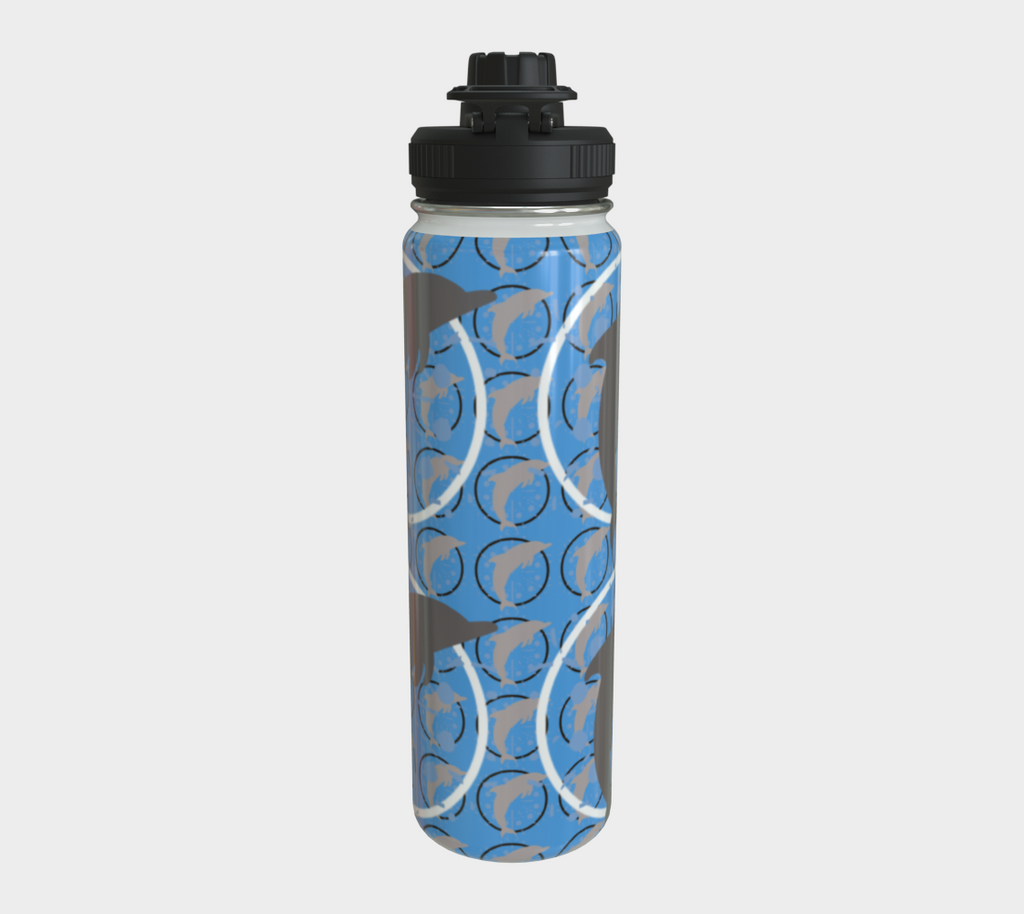 Blue Dancing Dolphins Steel Water Bottle