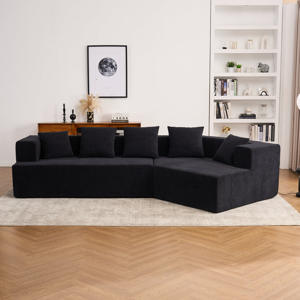 Memory Foam Couch, No Installation & Easy to Transport, Deep Seat Modern Sofa with Chenille Fabric, Couch for Living Room, Bedroom, Apartment, Home Office