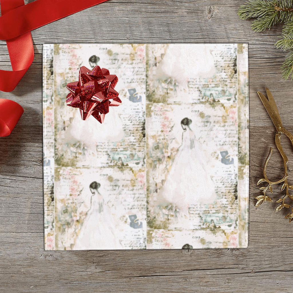 Vintage Bride Wedding Custom Gift Wrapping Paper - 58"x 23" (Made in USA)