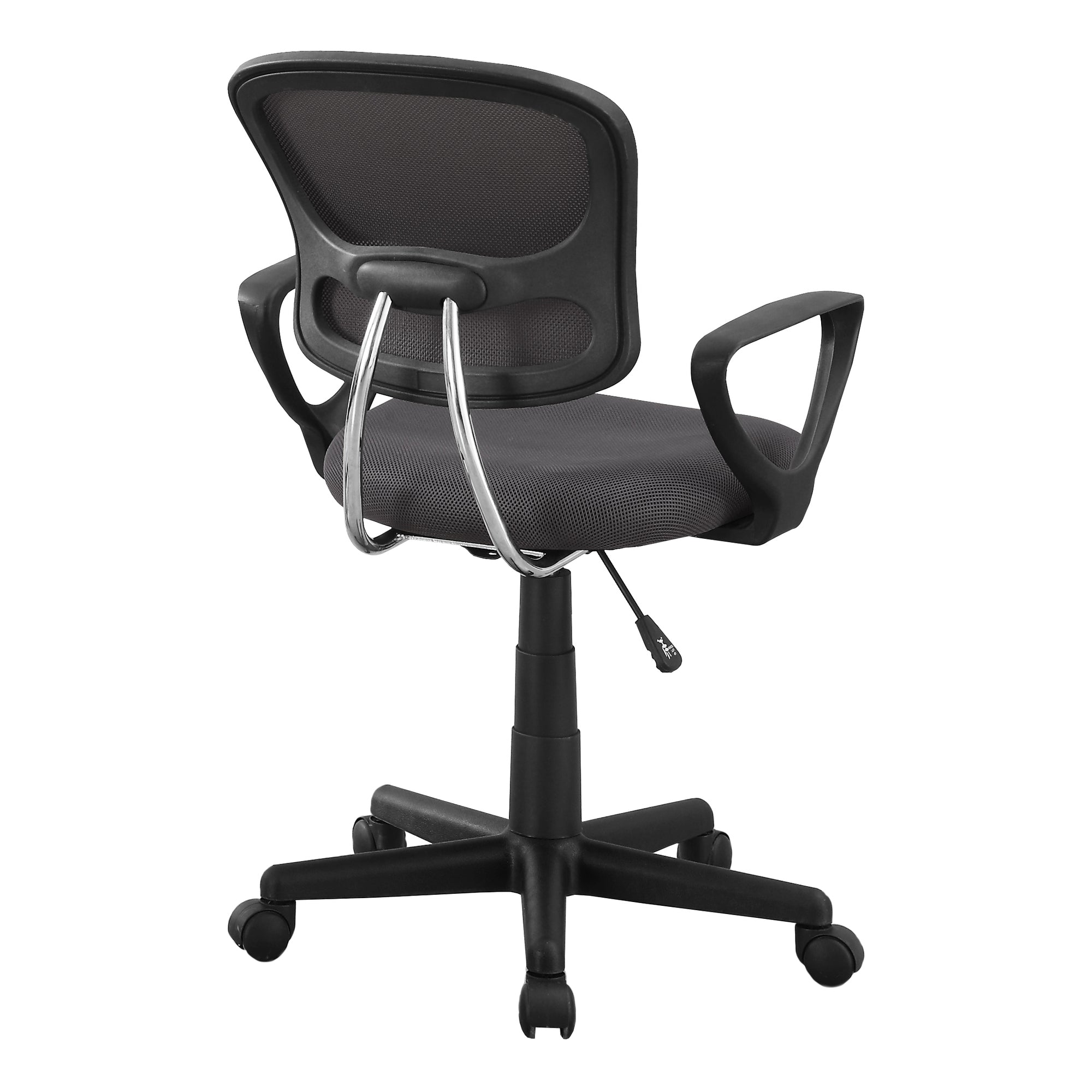 Office Chair, Adjustable Height, Swivel, Ergonomic, Armrests, Computer Desk, Work, Juvenile, Grey Mesh, Black Metal, Contemporary, Modern