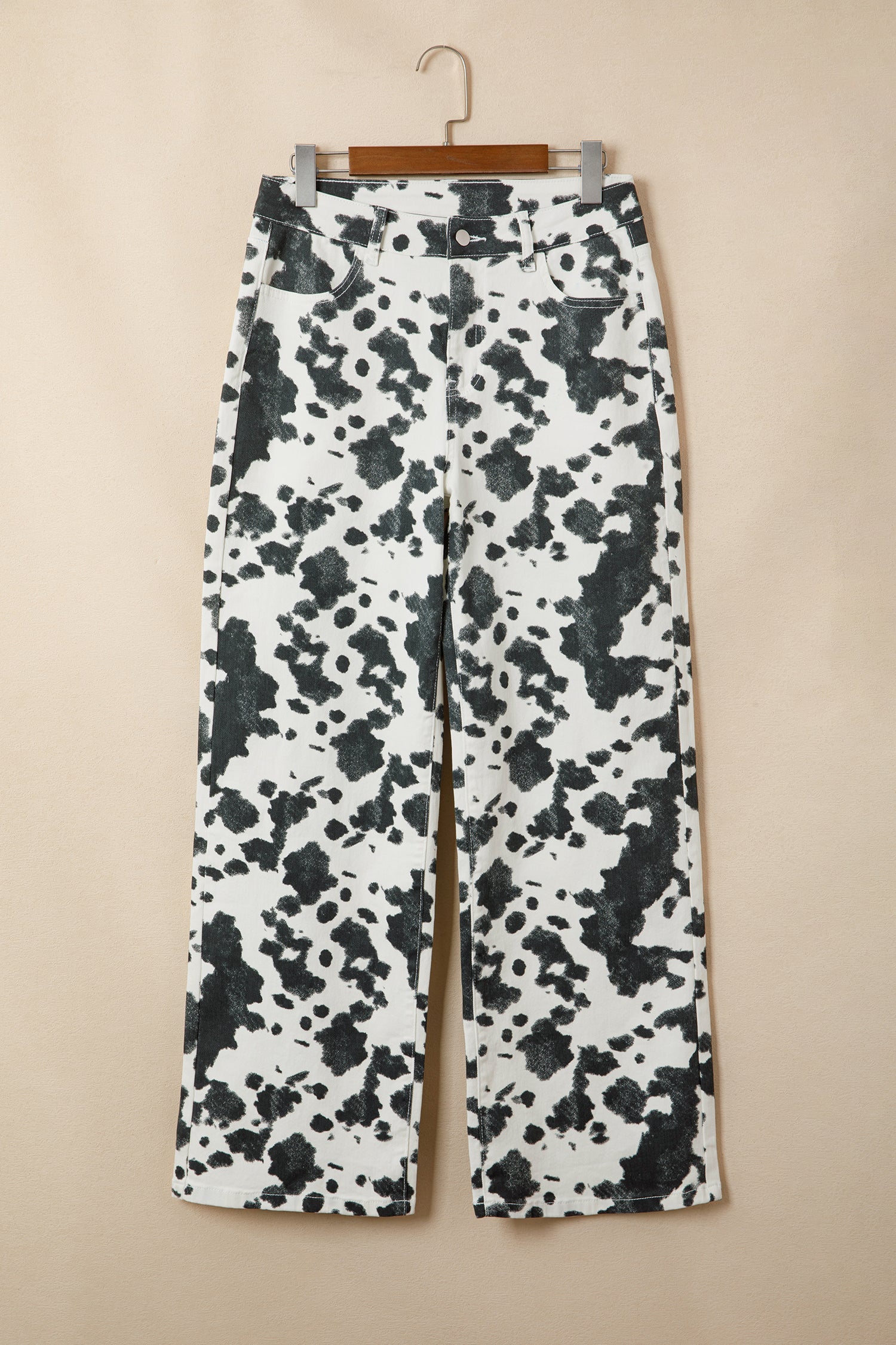 Western Cow High Waist Straight Leg Jeans