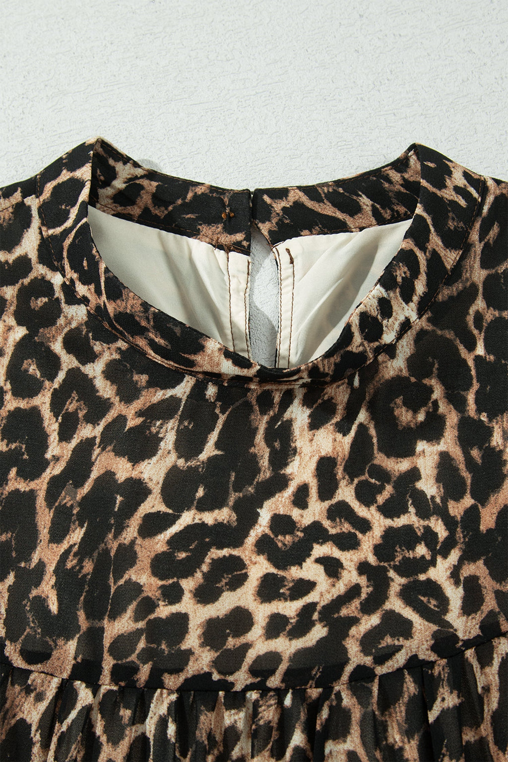 Leopard Long Sleeve Shift Mini Dress