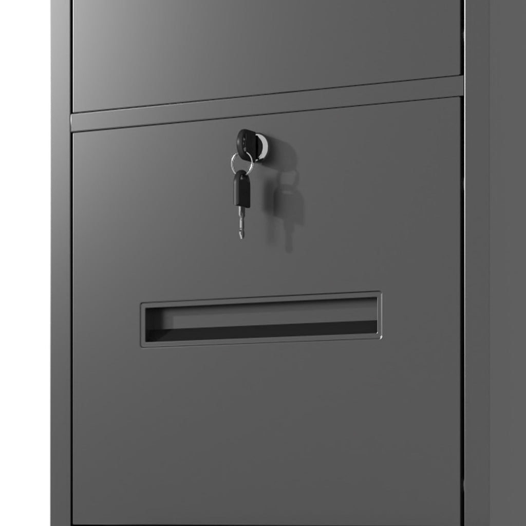 Modern Black 4 Drawer Metal Vertical Filing Cabinets with Lock for Home Office, Steel Construction, Letter/Legal/A4/F4 Size