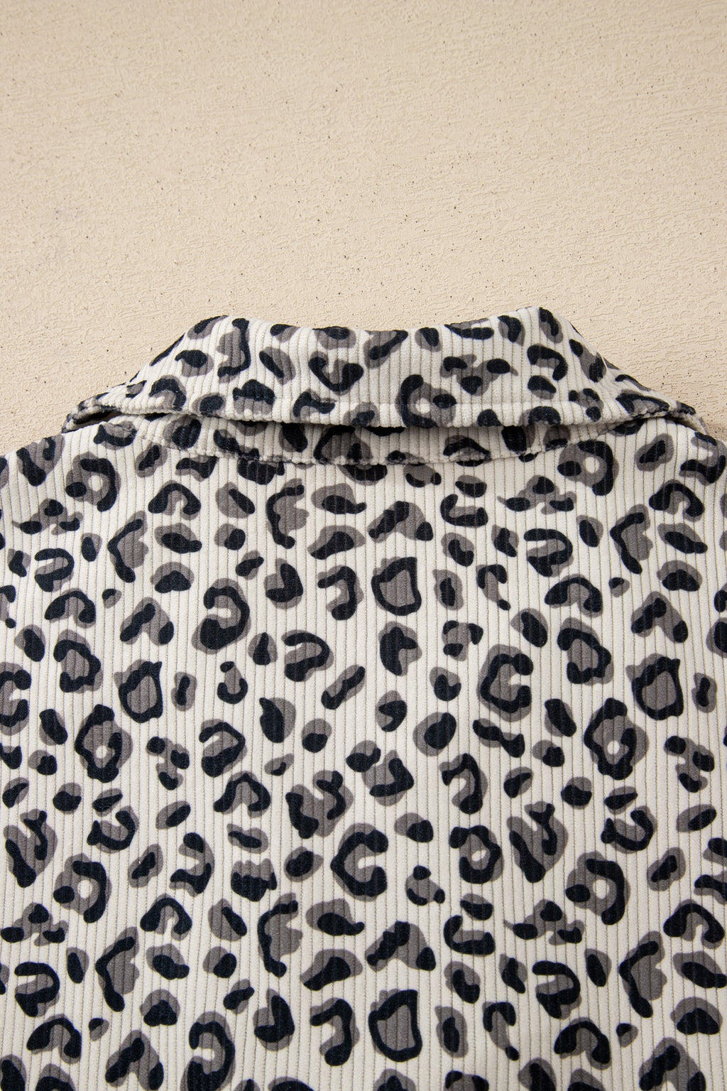 Leopard Corduroy Quarter-Zip Sweatshirt