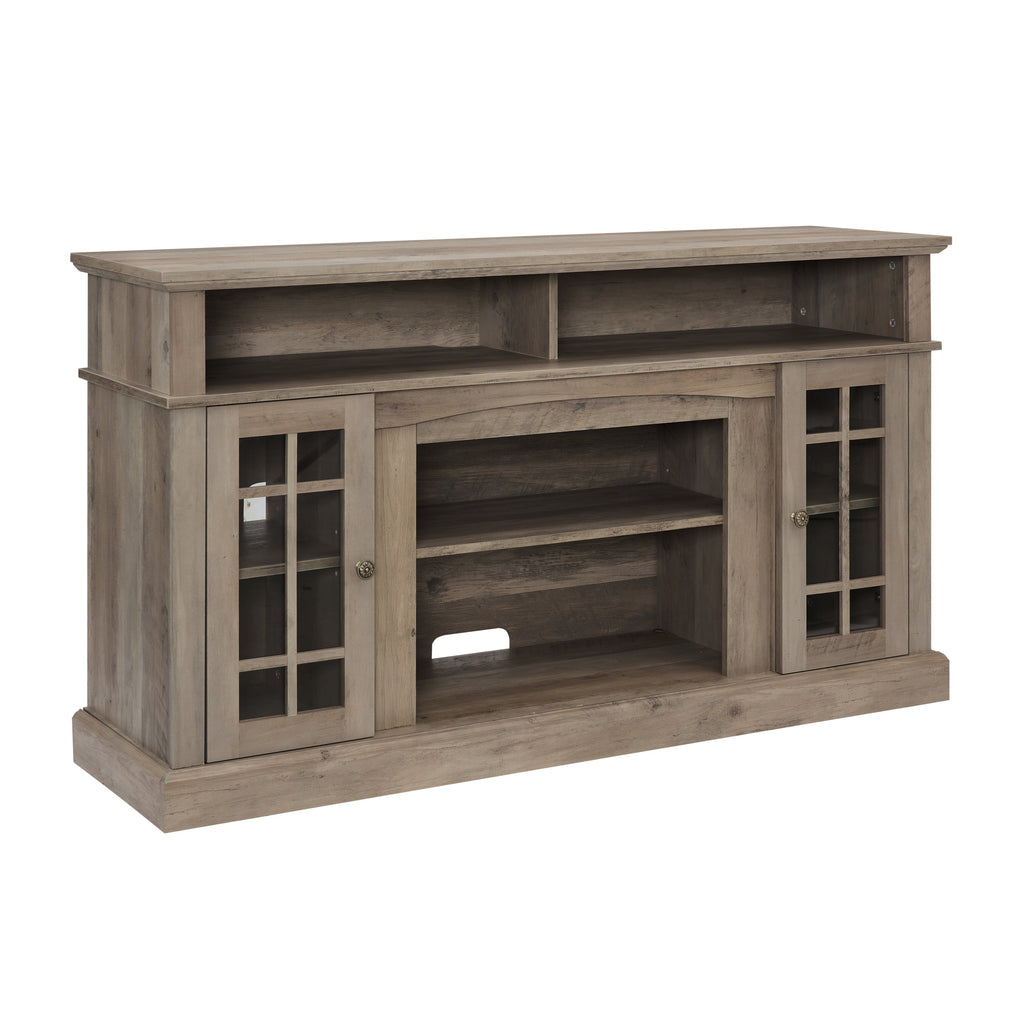 Classic TV Media Stand Modern Entertainment Console for TV Up to 65' with Open and Closed Storage Space, Gray Wash, 58.25'W*15.75'D*32'H