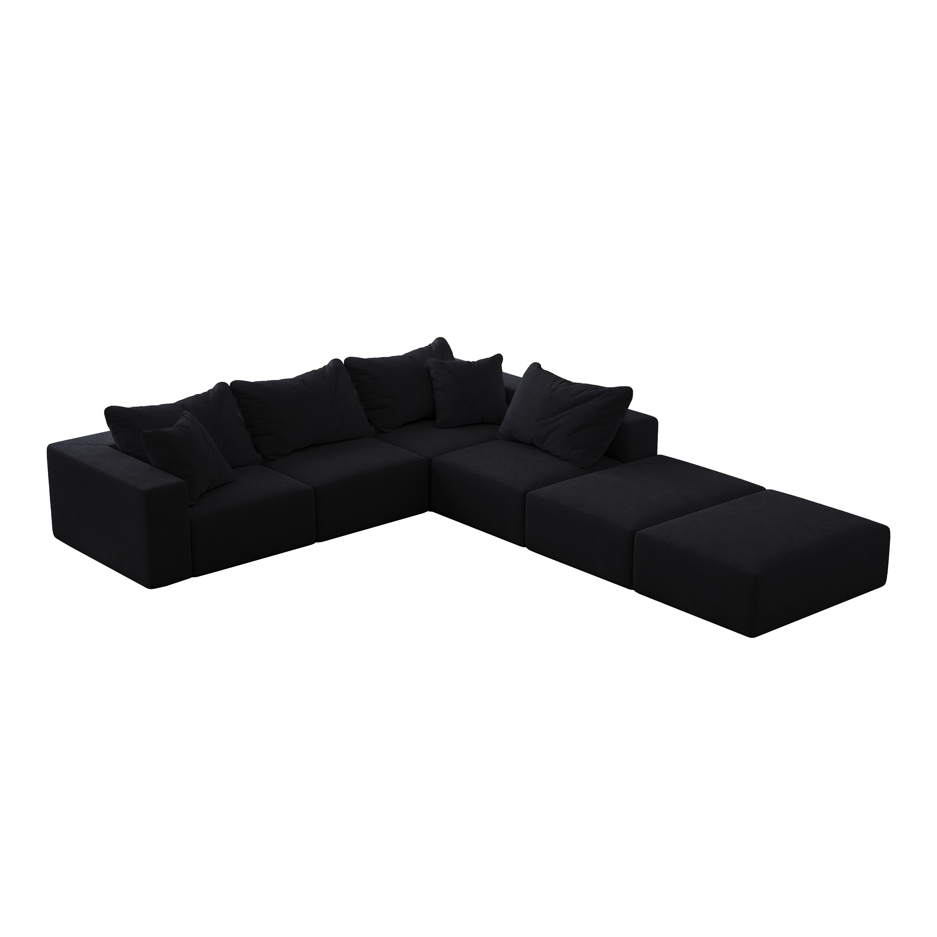 Oversized sponge cloud sofa,Modern Upholstered Sectional Sofa Couch Set,Modular 162' L Shaped Sectional Living Room Sofa Set With 6 Pillows,Free Combination Sofa Couch for Living Room,Bedroom