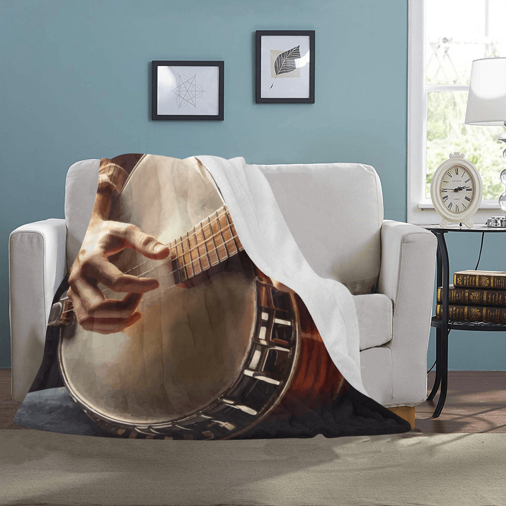 Bluegrass Banjo Ultra-Soft Micro Fleece Blanket 50" x 60" (Made in USA)