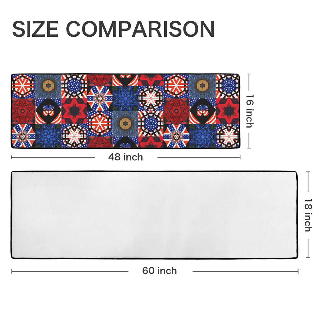 4th of July Blocks Area Rug with Black Binding (Made in USA)