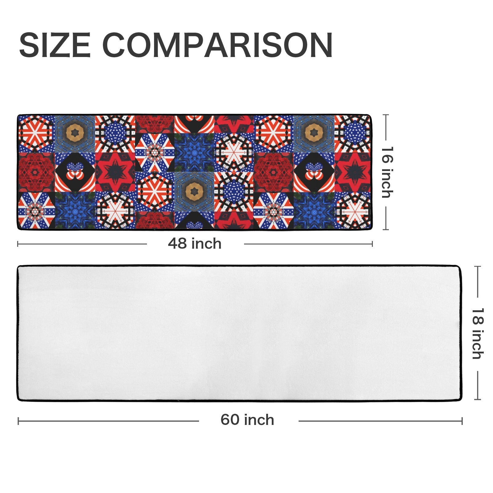 4th of July Blocks Area Rug with Black Binding (Made in USA)