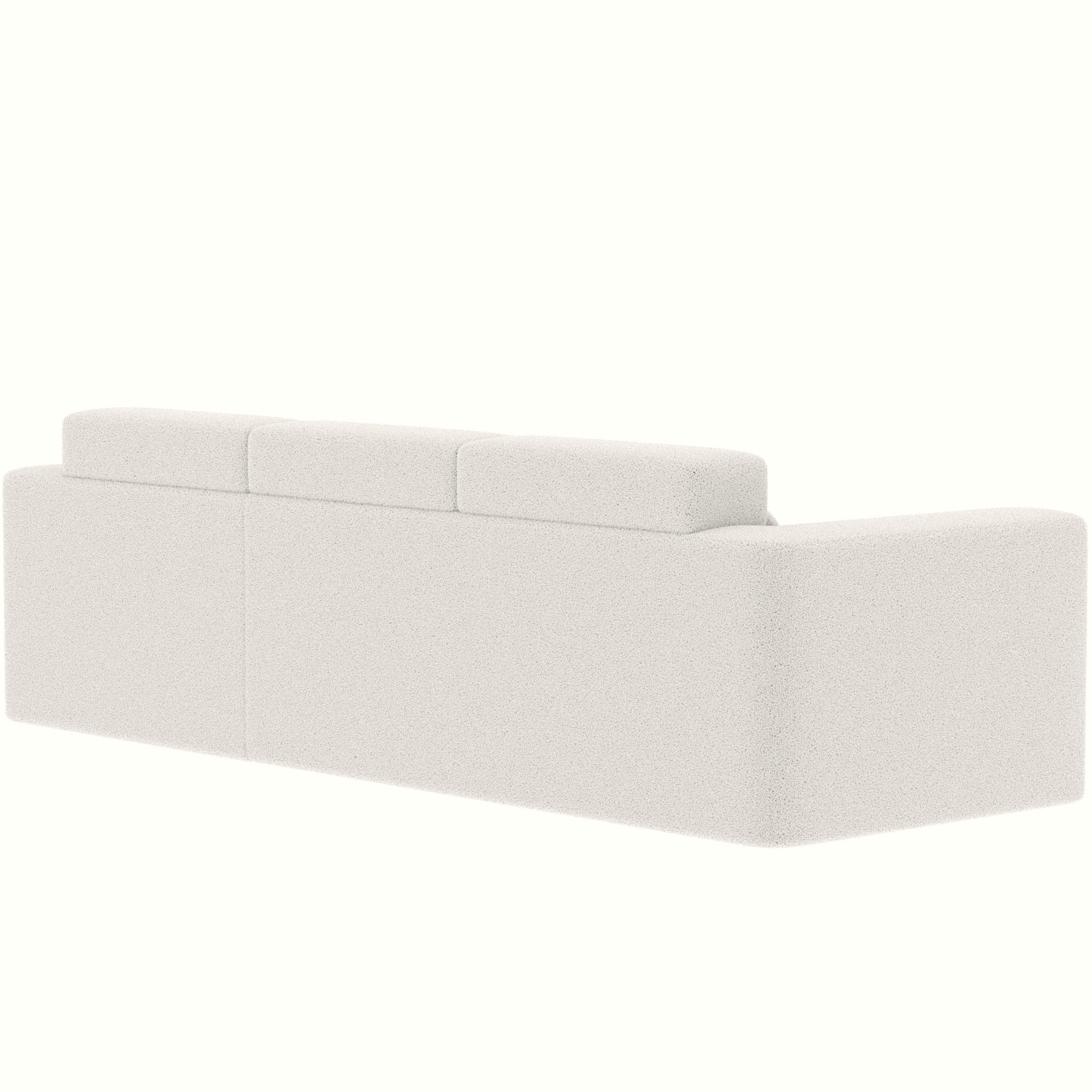 109'' Modern Modular Sectional Sofa,  Teddy Fabric L Shaped Couch, 3 Seat Corner Sofa Couch, Modern Upholstered Couch with Chaise & Pillows for Living Room Apartment, No Assembly Required