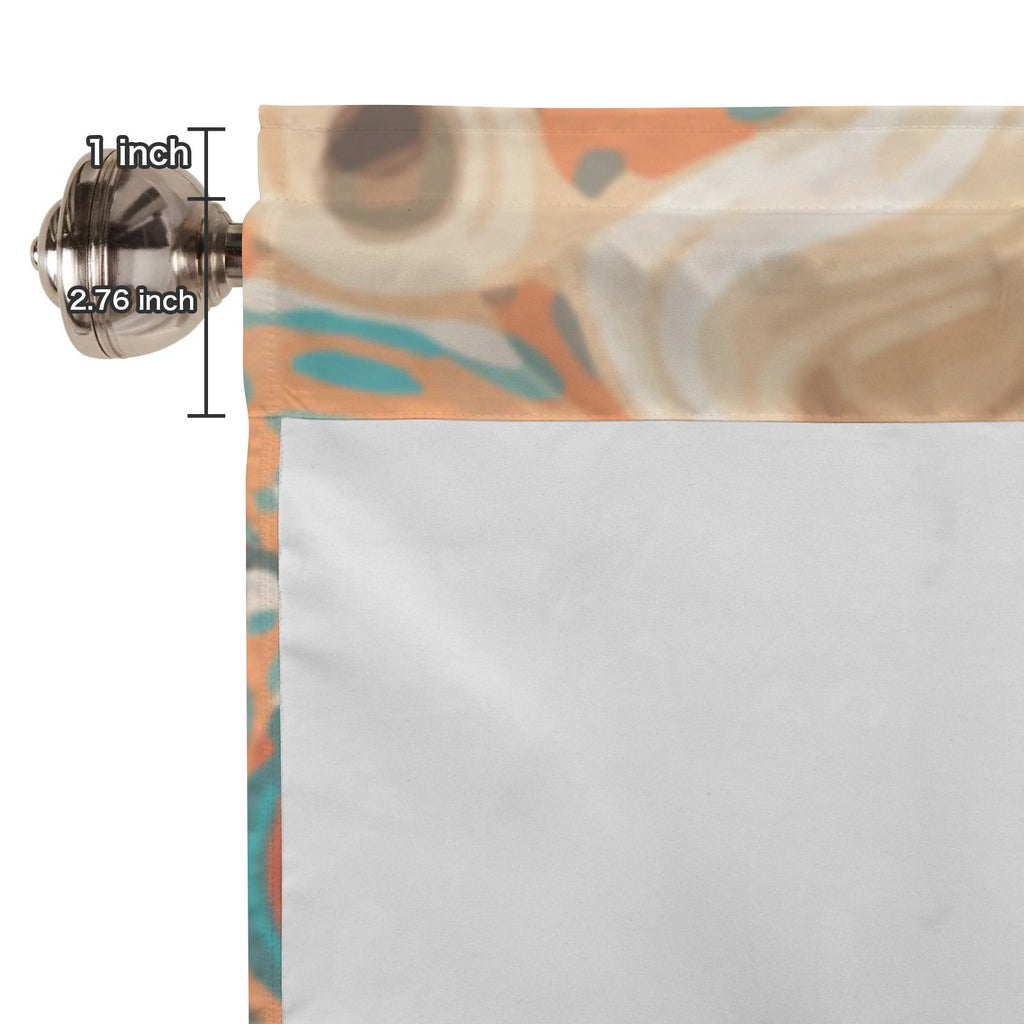 Orange Marble Short Vallance Window Curtain - 60x18inch（Made in USA）
