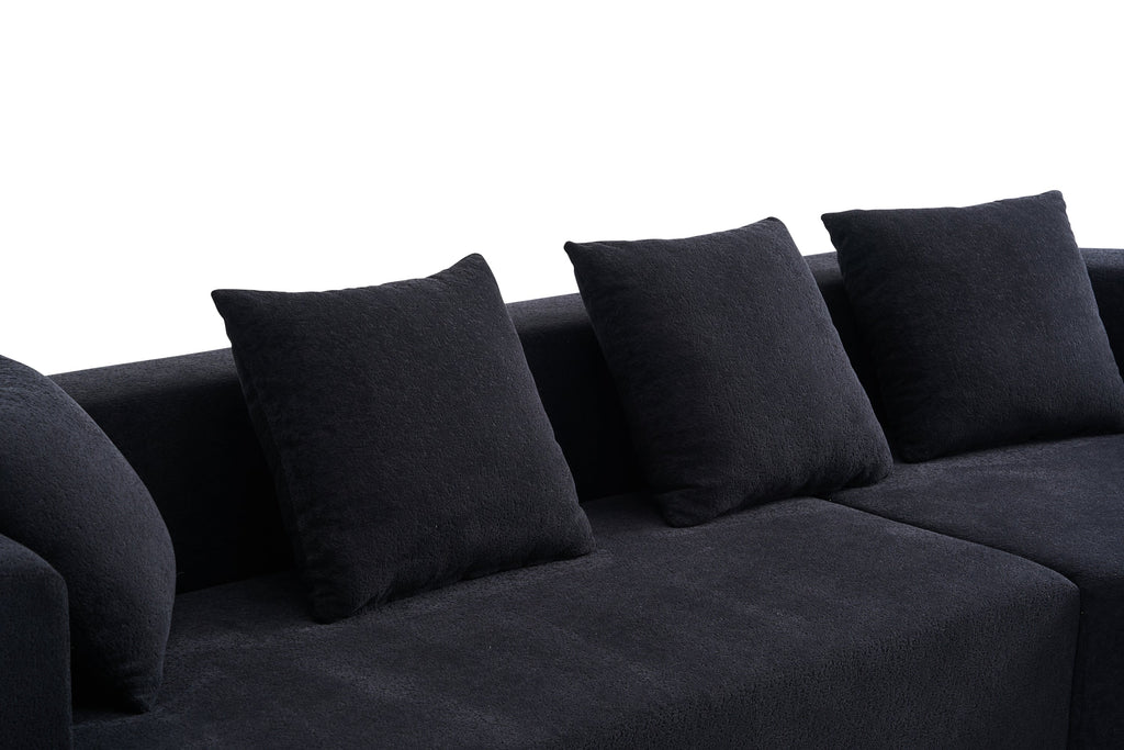 Memory Foam Couch, No Installation & Easy to Transport, Deep Seat Modern Sofa with Chenille Fabric, Couch for Living Room, Bedroom, Apartment, Home Office
