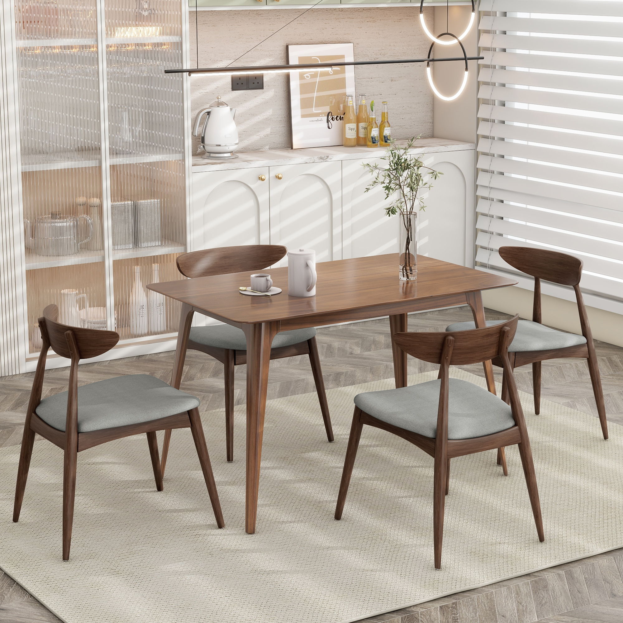 Retro Dining Chairs With Ergonomic Back (Set of 2)