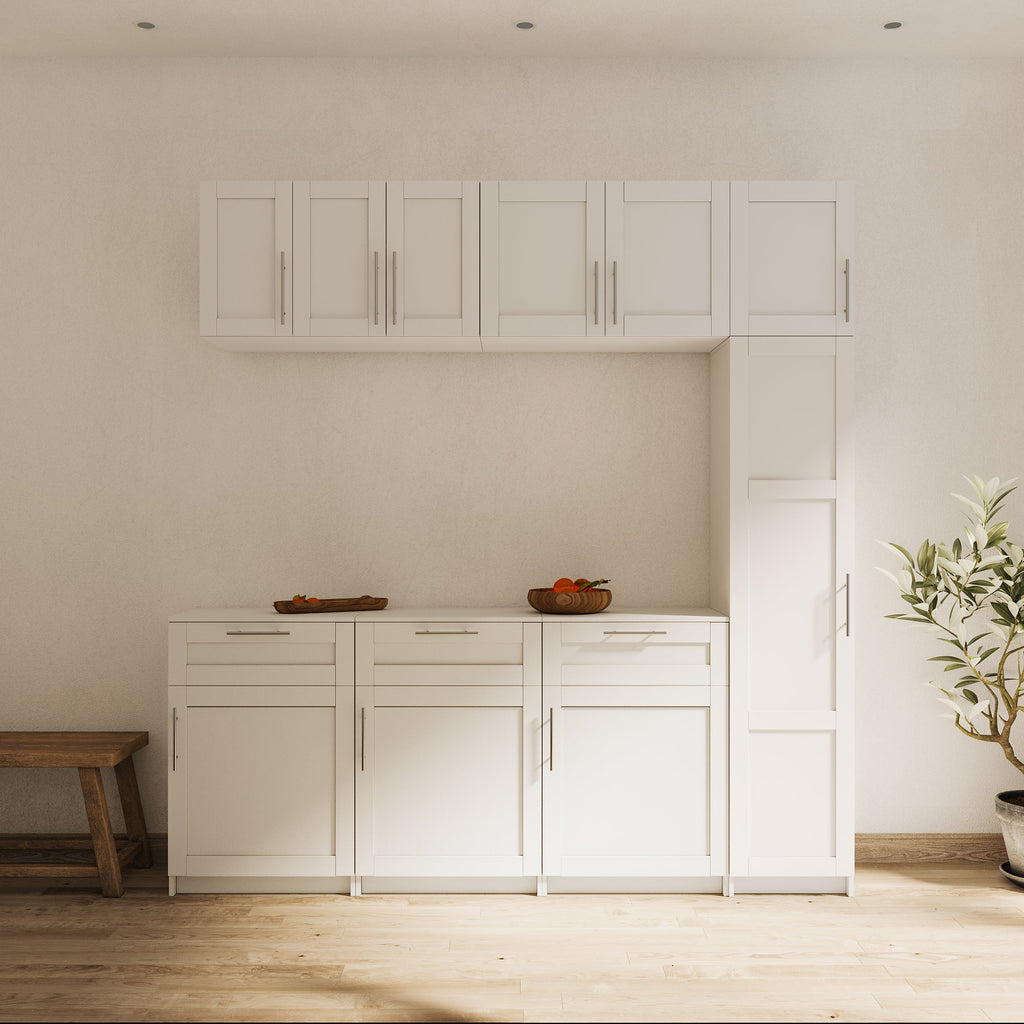 Stackable Wall Mounted Storage Cabinet, 15.75 'D x 35.43' W x 19.69 'H, White