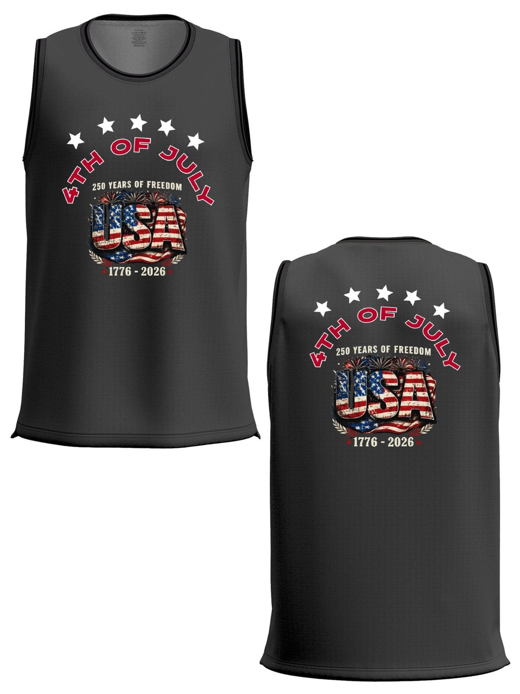 4th of July Adult Dark Grey Basketball Uniform Top | Ships From USA