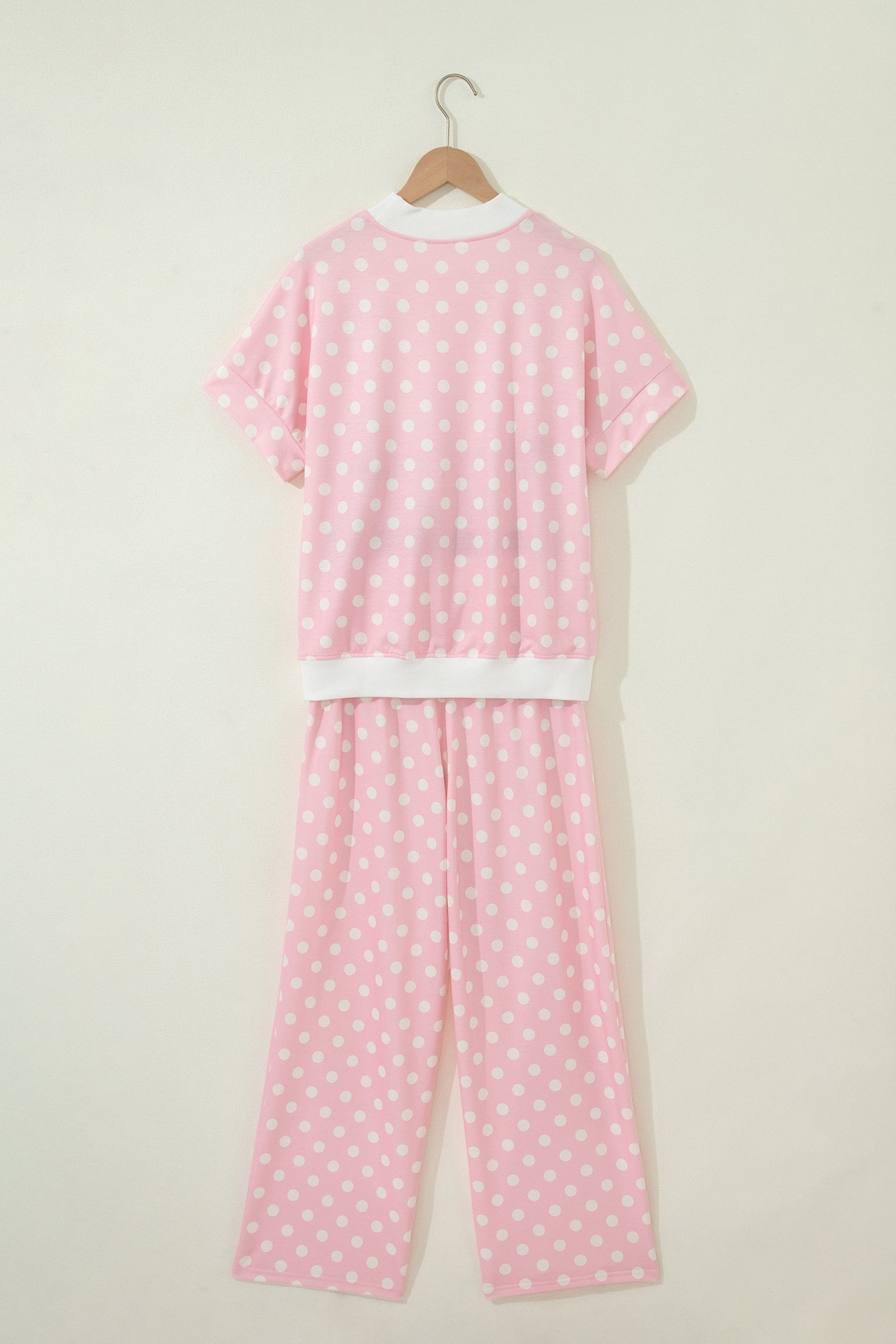 Polka Dot Mock Neck Top & Pants Set