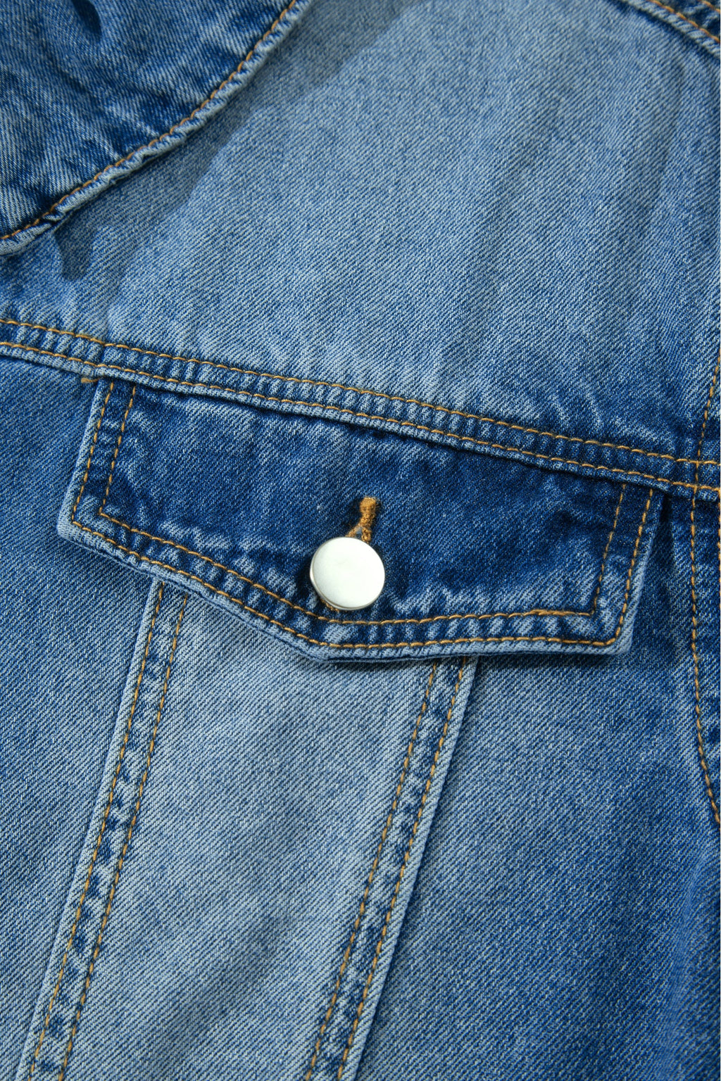 Denim Raw Edge Short Sleeve Ruffle Hem Jacket