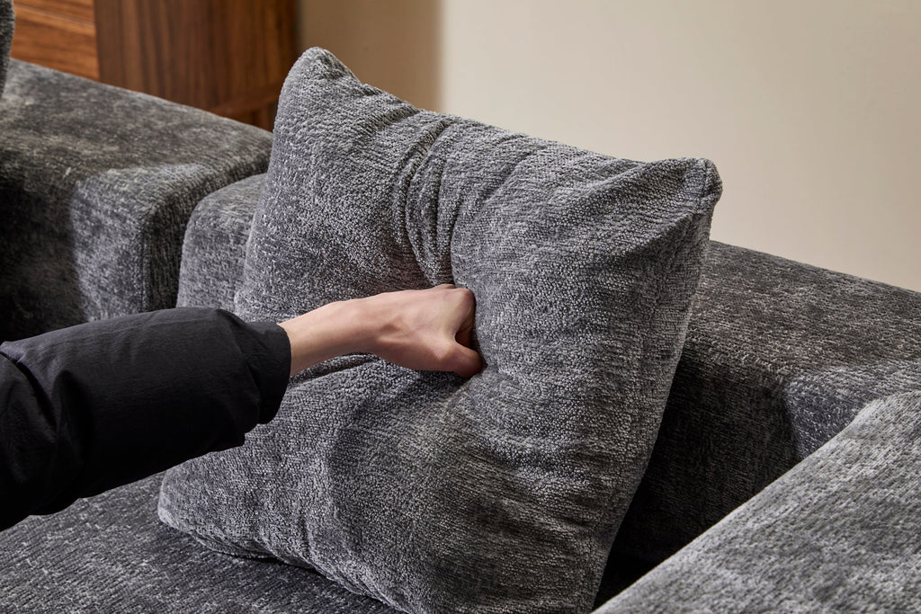 Floor Couch,Compression Sofa,Convertible Floor Sofa Bed-with Pillow Back Support Armrest,Comfy Futon Couch Lounge Sleeper Bed,Chenile fabric,for Living Room Bedroom (DARK-GREY)
