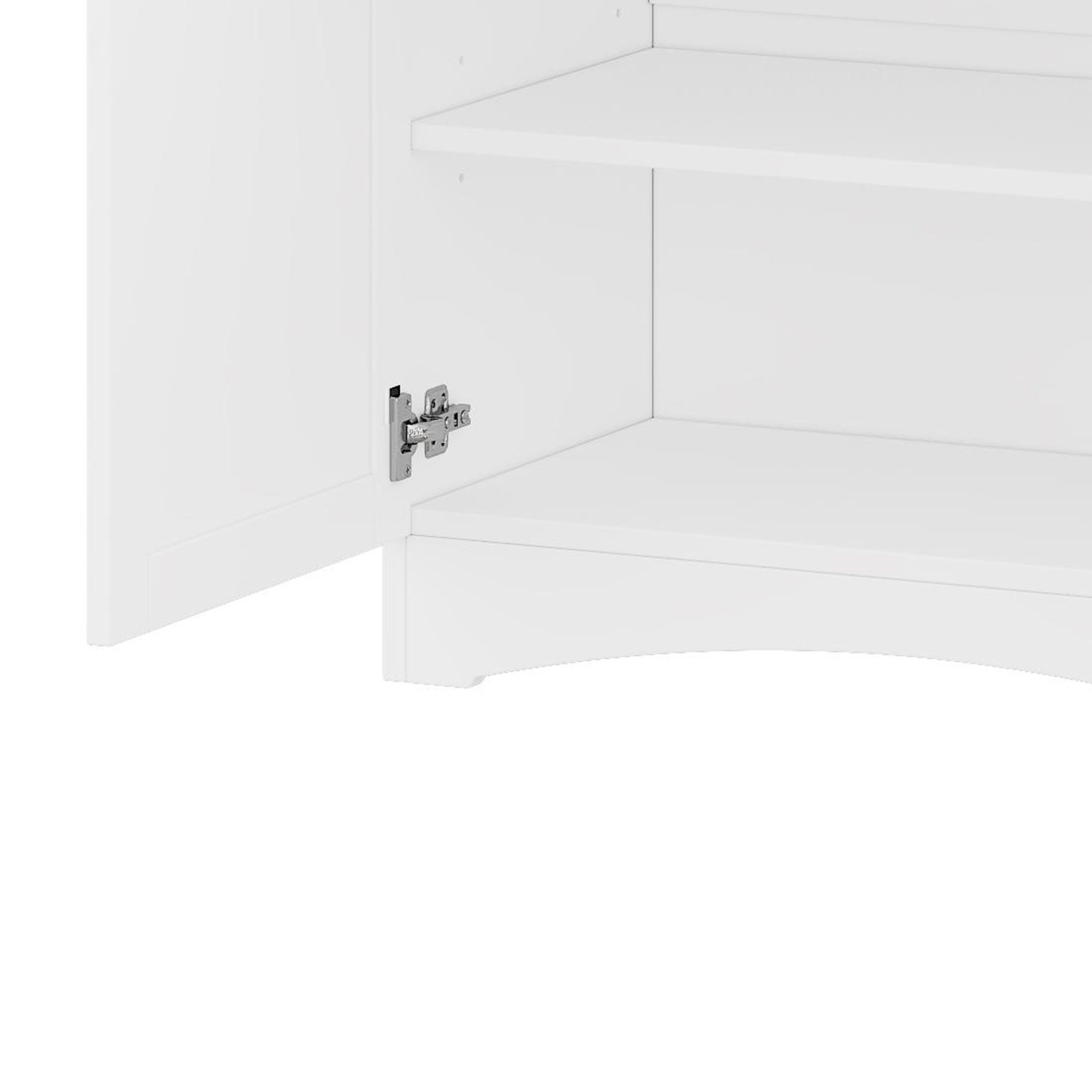 ON-TREND 3-Piece Farmhouse Entertainment Center with Storage Cabinet for TVs Up to 70', Mid-Century TV Stand with Bookshelf, Rustic Versatile Sideboard with Adjustable Shelves for Living Room, White