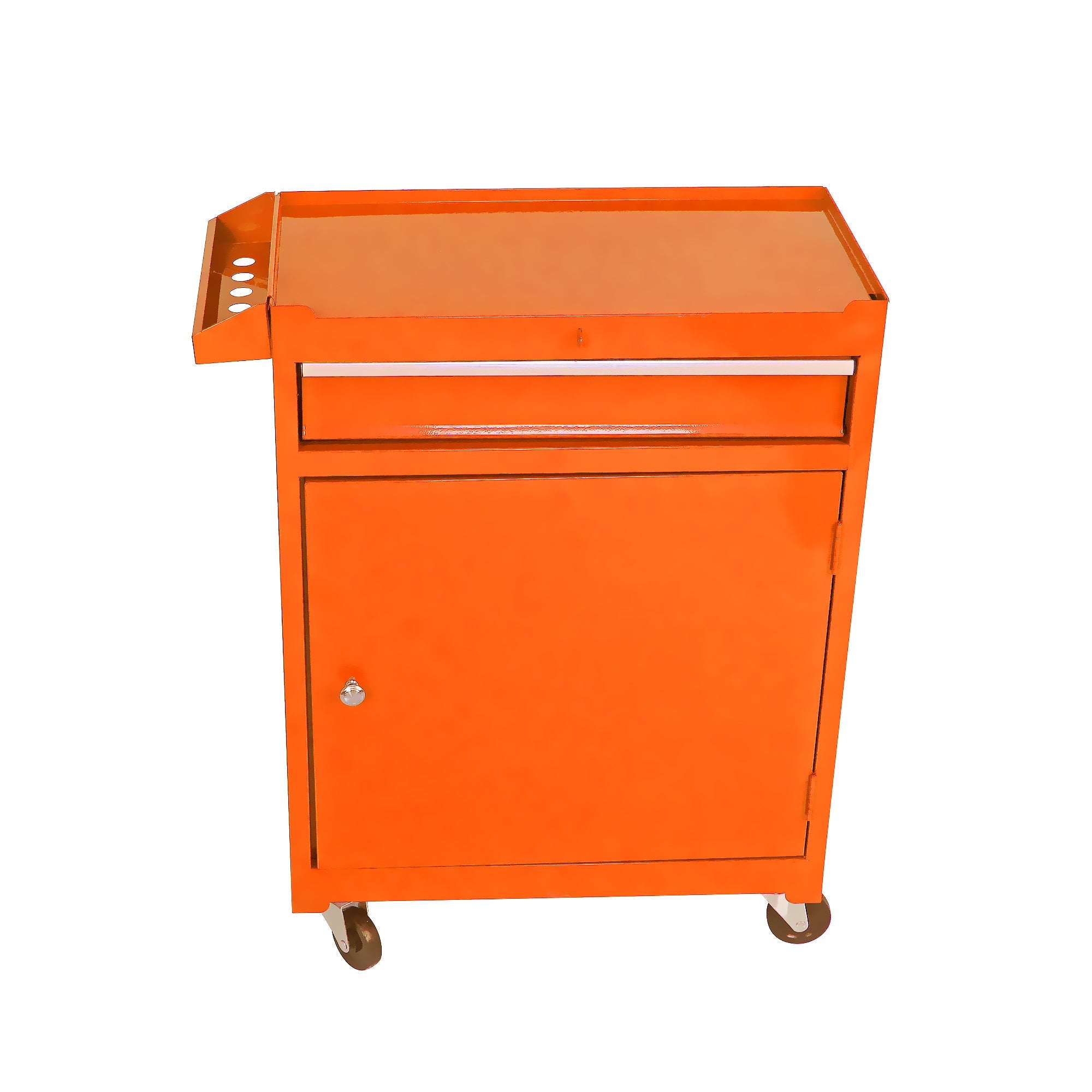 Rolling Tool Chest, 5-Drawer Tool Box Organizer w/Lockable Wheels & Sliding Drawers & Detachable Top & Adjustable Shelf, Tool Storage Cabinet for Garage Workshop(Orange)