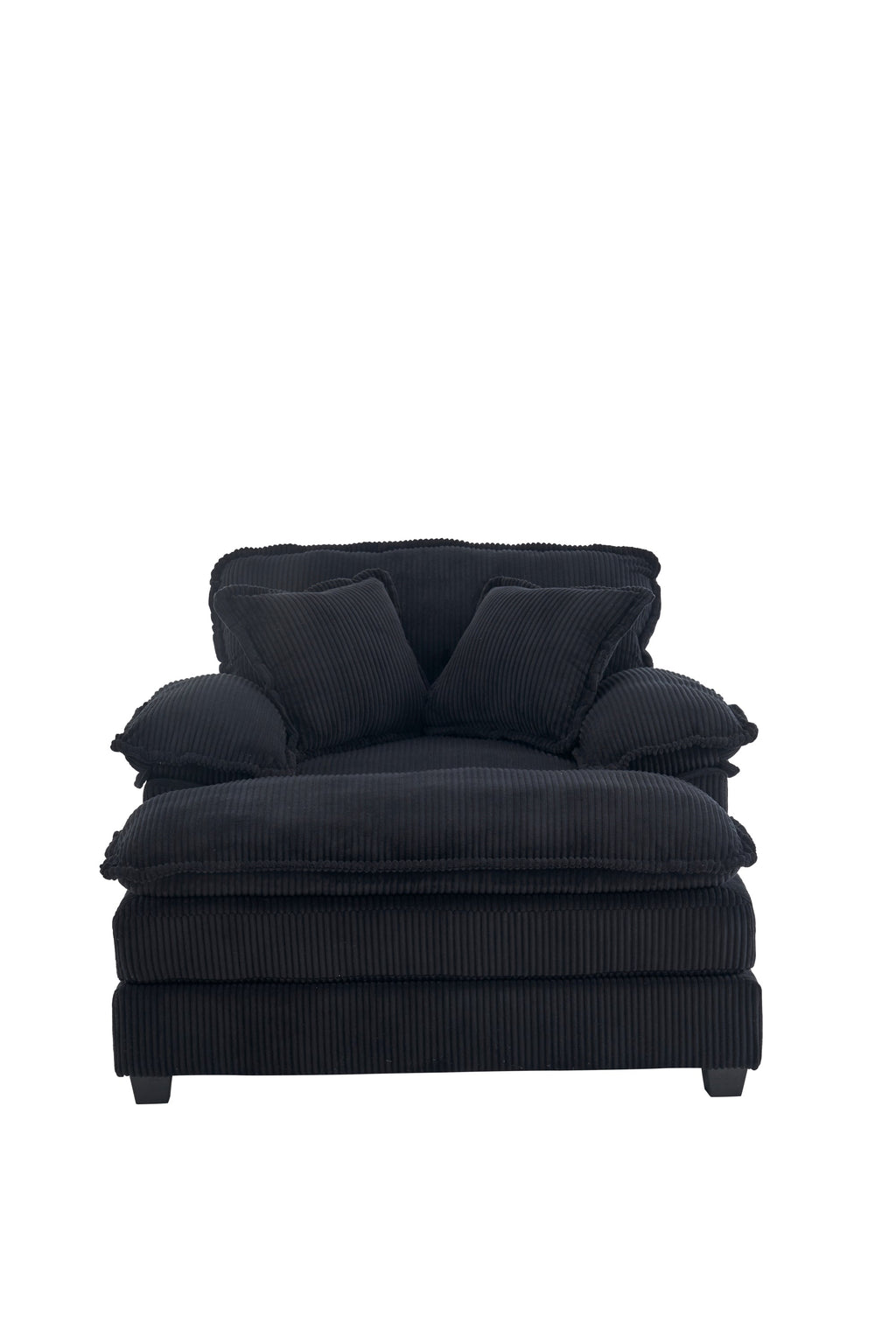 56.3 Inch Corduroy single sofa With  2 toss pillows and a ottoman ,Comfy Sofa- Deep Seat Couch for Living Room