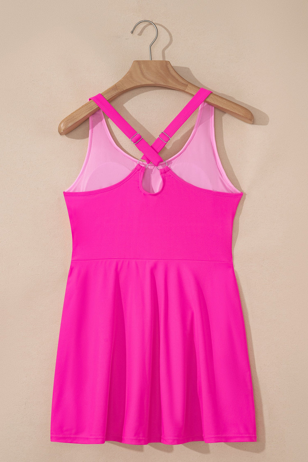 Contrast Trim Scoop Neck One-Piece Swim Dress