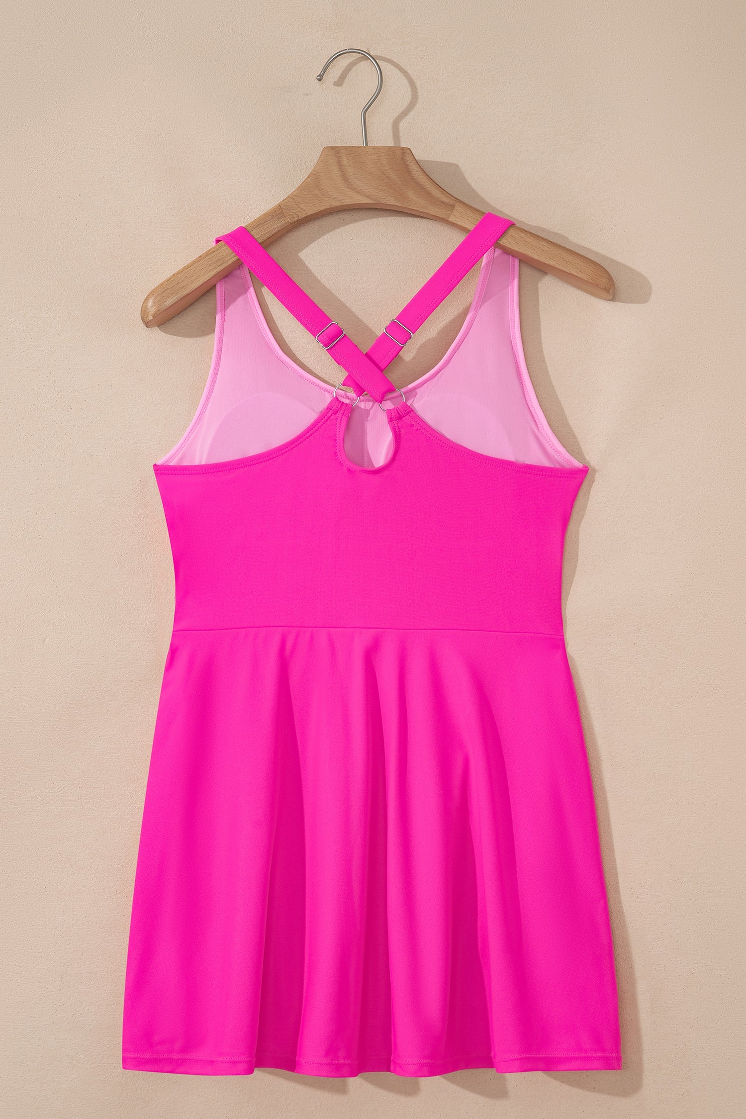 Contrast Trim Scoop Neck One-Piece Swim Dress