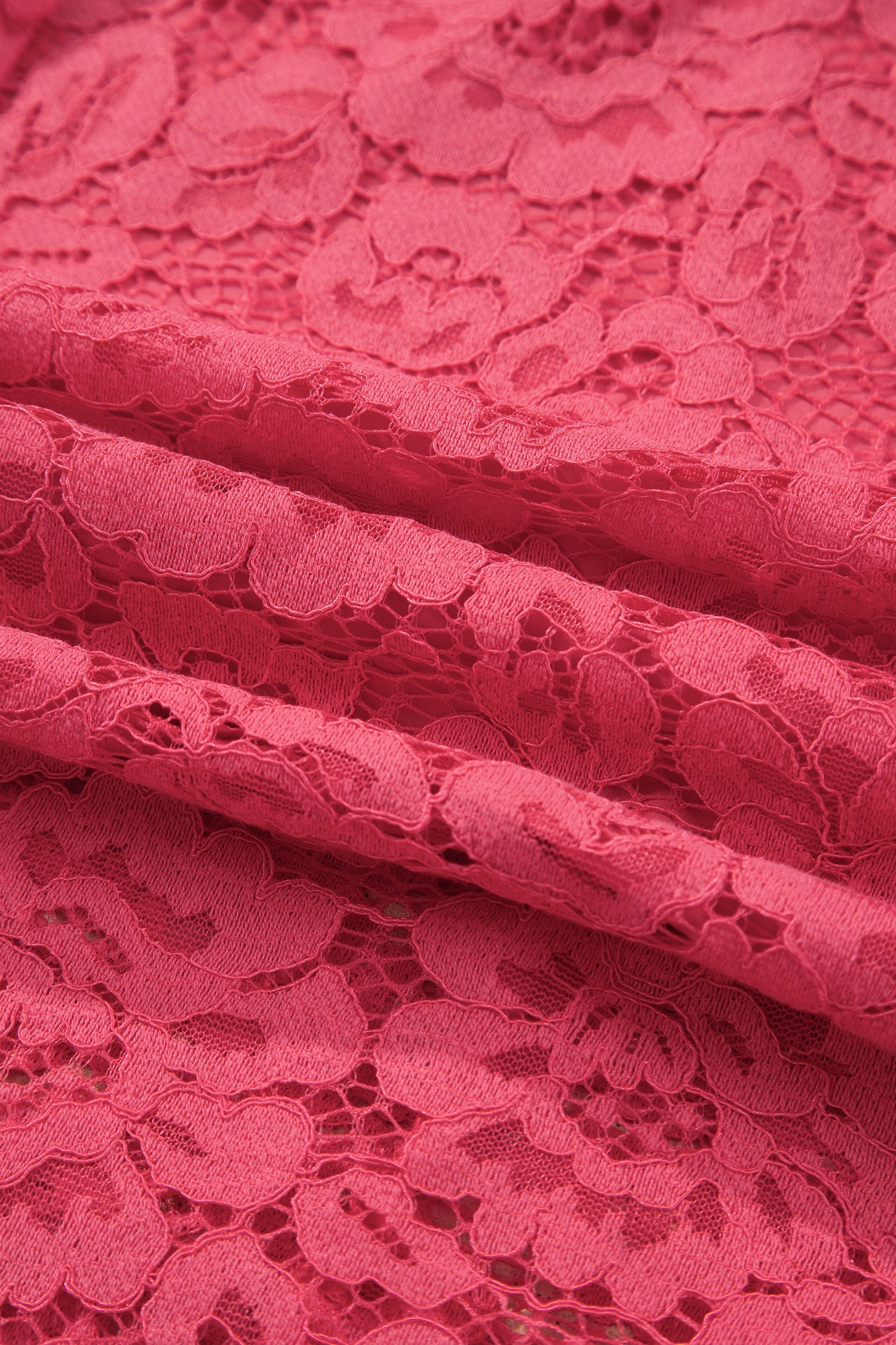 Floral Lace Zip Up V-Neck Smocked Waist Sleeveless Dress