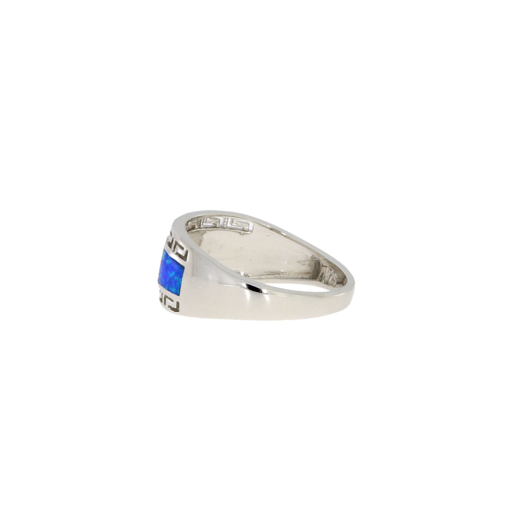 Genuine Created Opal Ring Sterling Silver