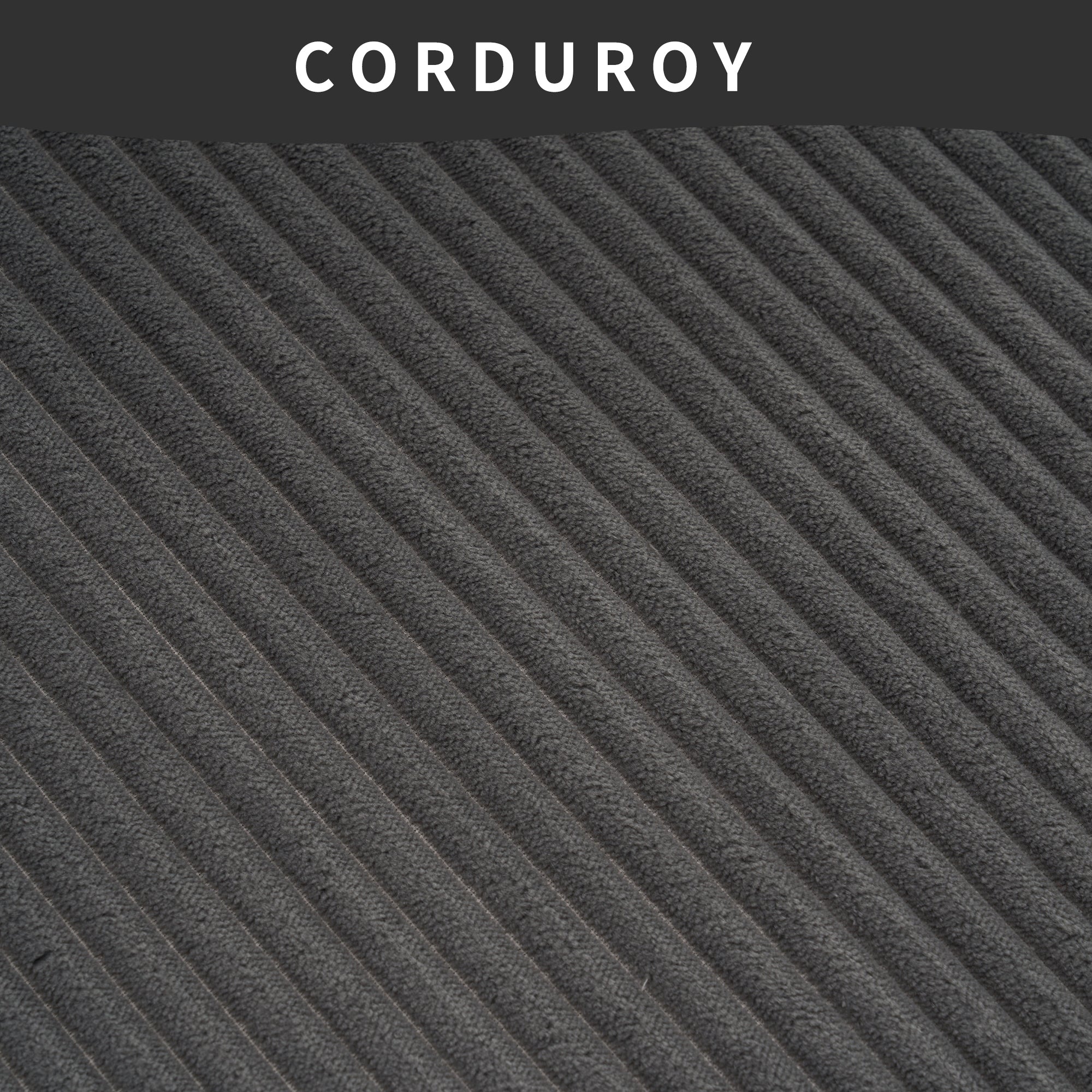 LY-023 Grey Compression Sofa: Corduroy Fabric, Chaise Longue and 3-Seater Combination with 4 Pillows