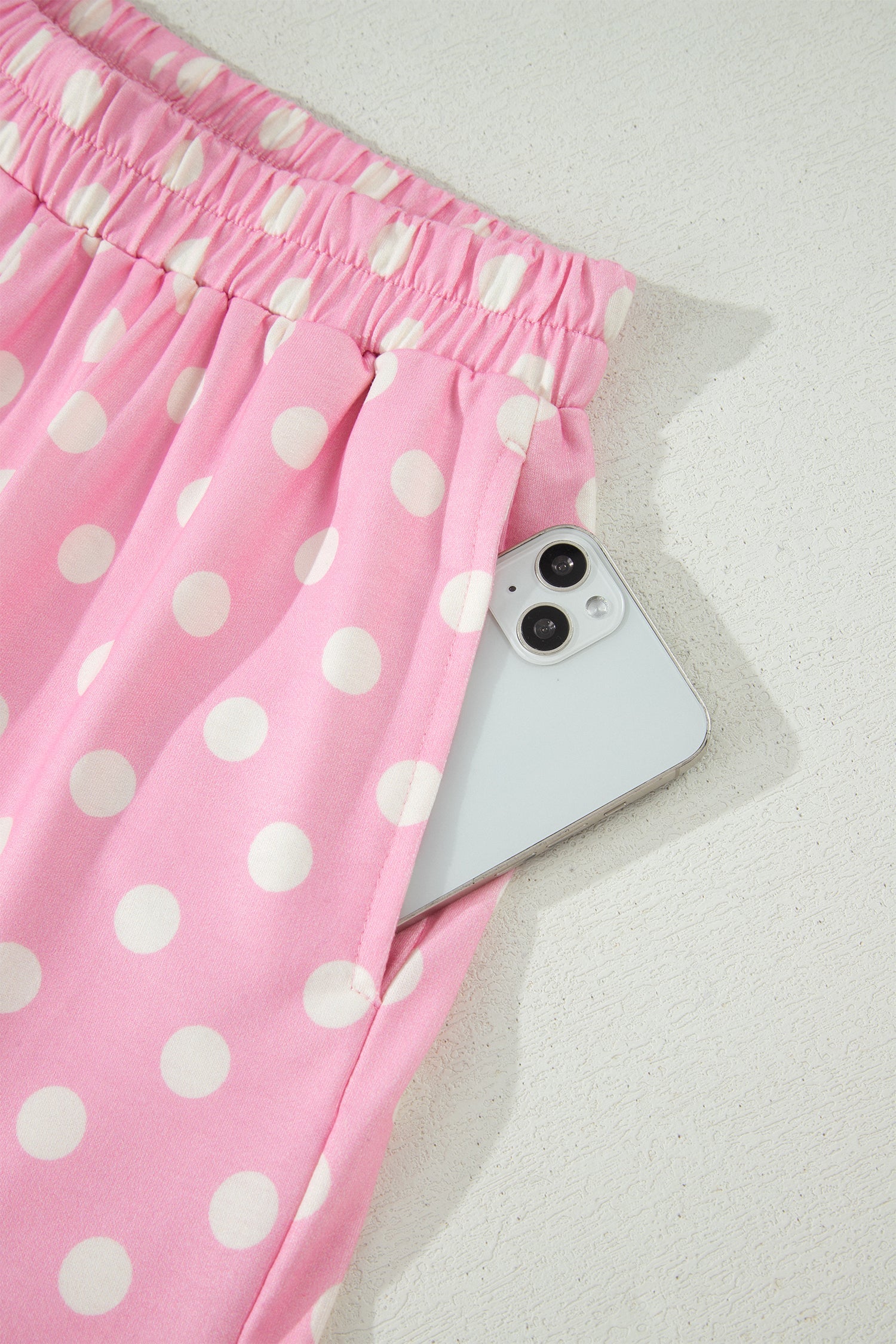 Polka Dot Colorblock Mock Neck & Shorts Set