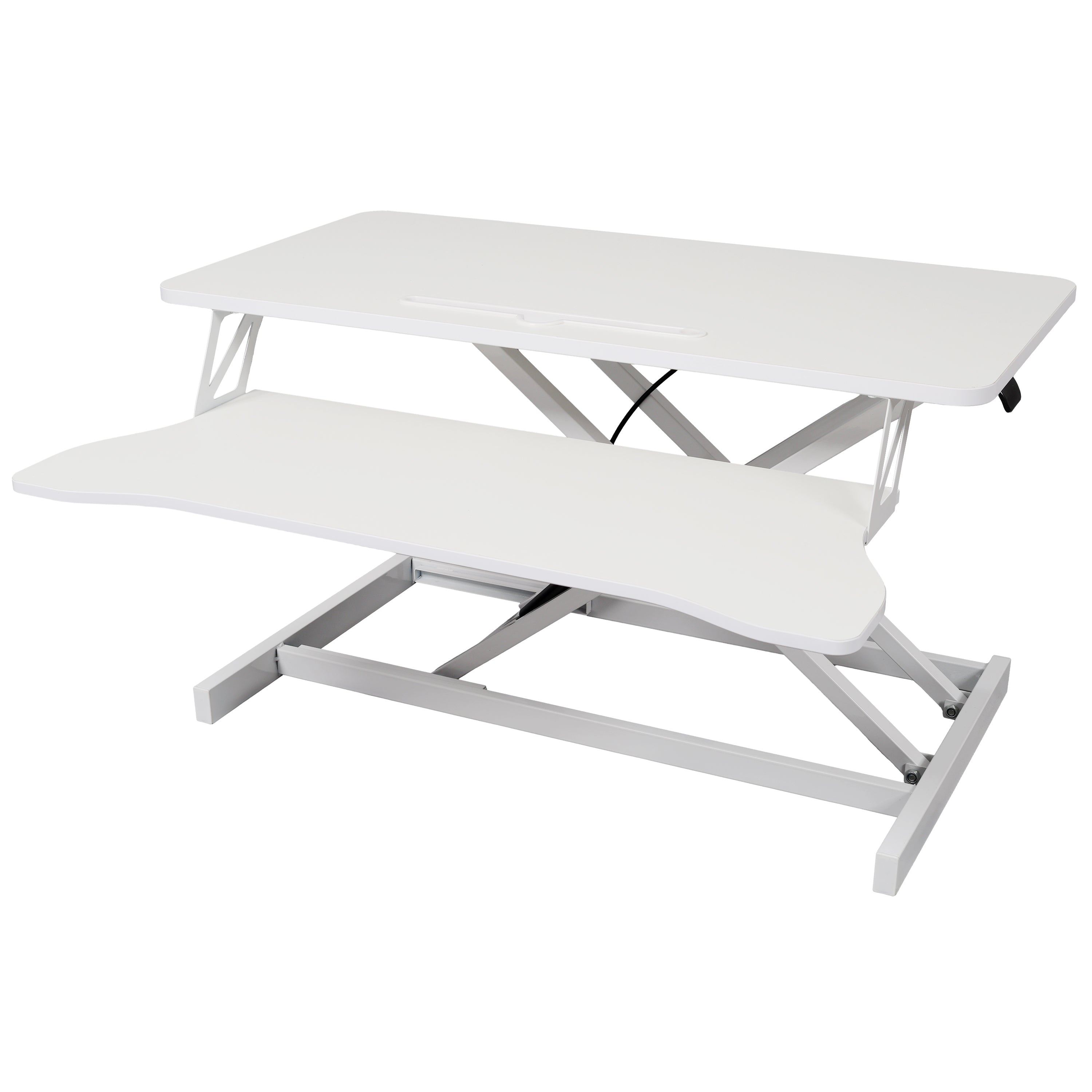 Adjustable Height Standing Laptop Desk,Adjustable Sit to Stand Up Workstation with Keyboard Tray,White
