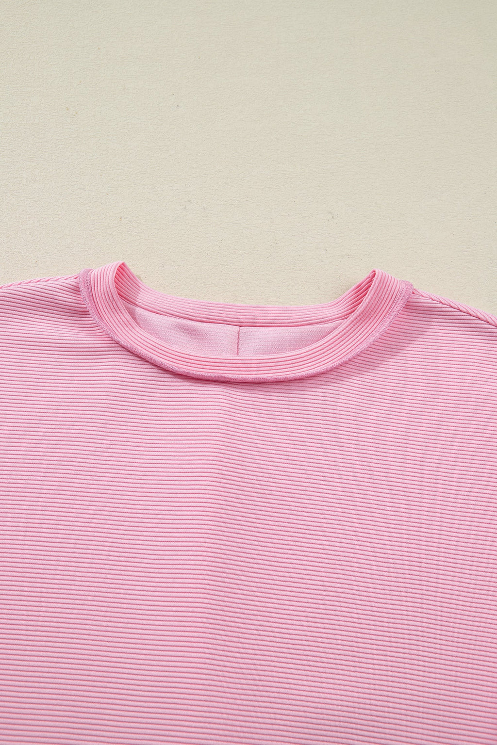 Ribbed Exposed Seam Drop Shoulder Pullover