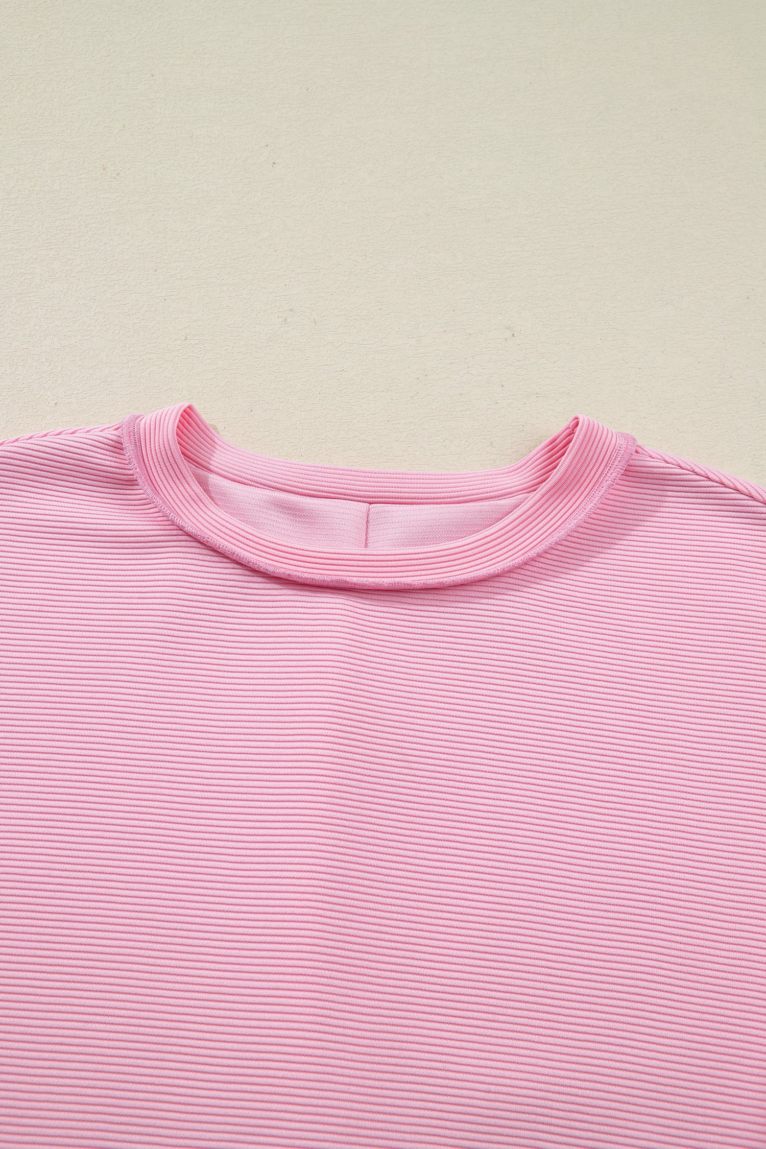 Ribbed Exposed Seam Drop Shoulder Pullover