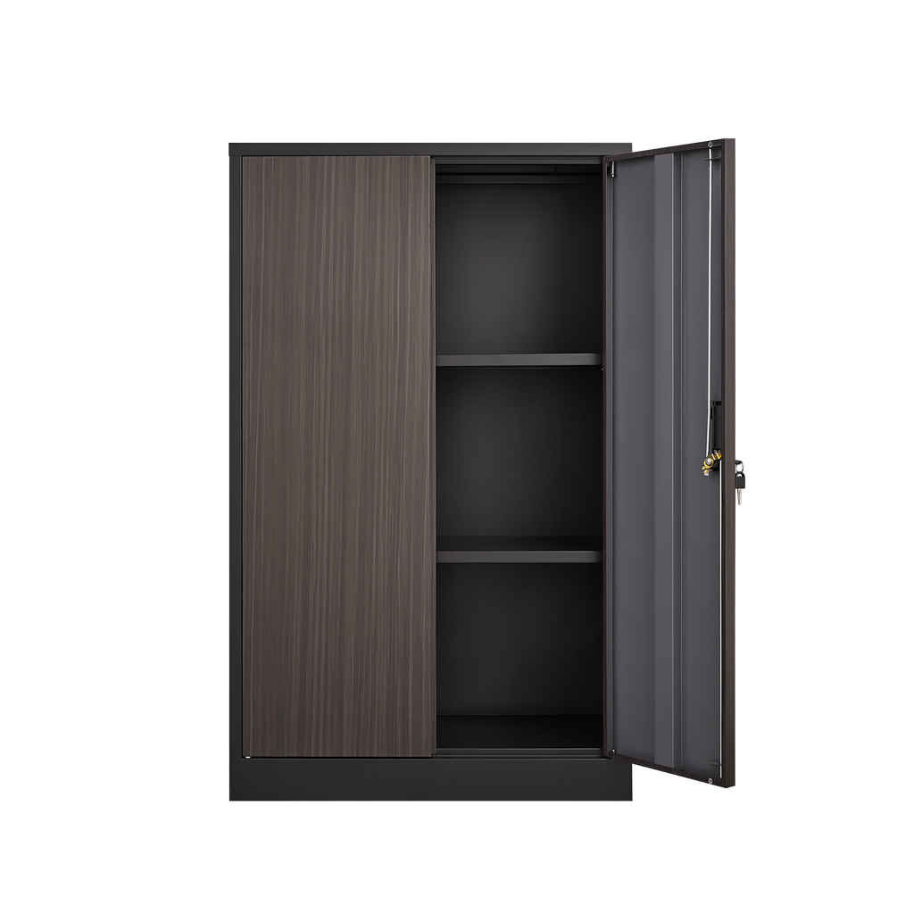 Metal Storage Cabinet with Locking Doors and Adjustable Shelf, Folding Filing Storage Cabinet , Folding Storage Locker Cabinet for Home Office,School,Garage, Black