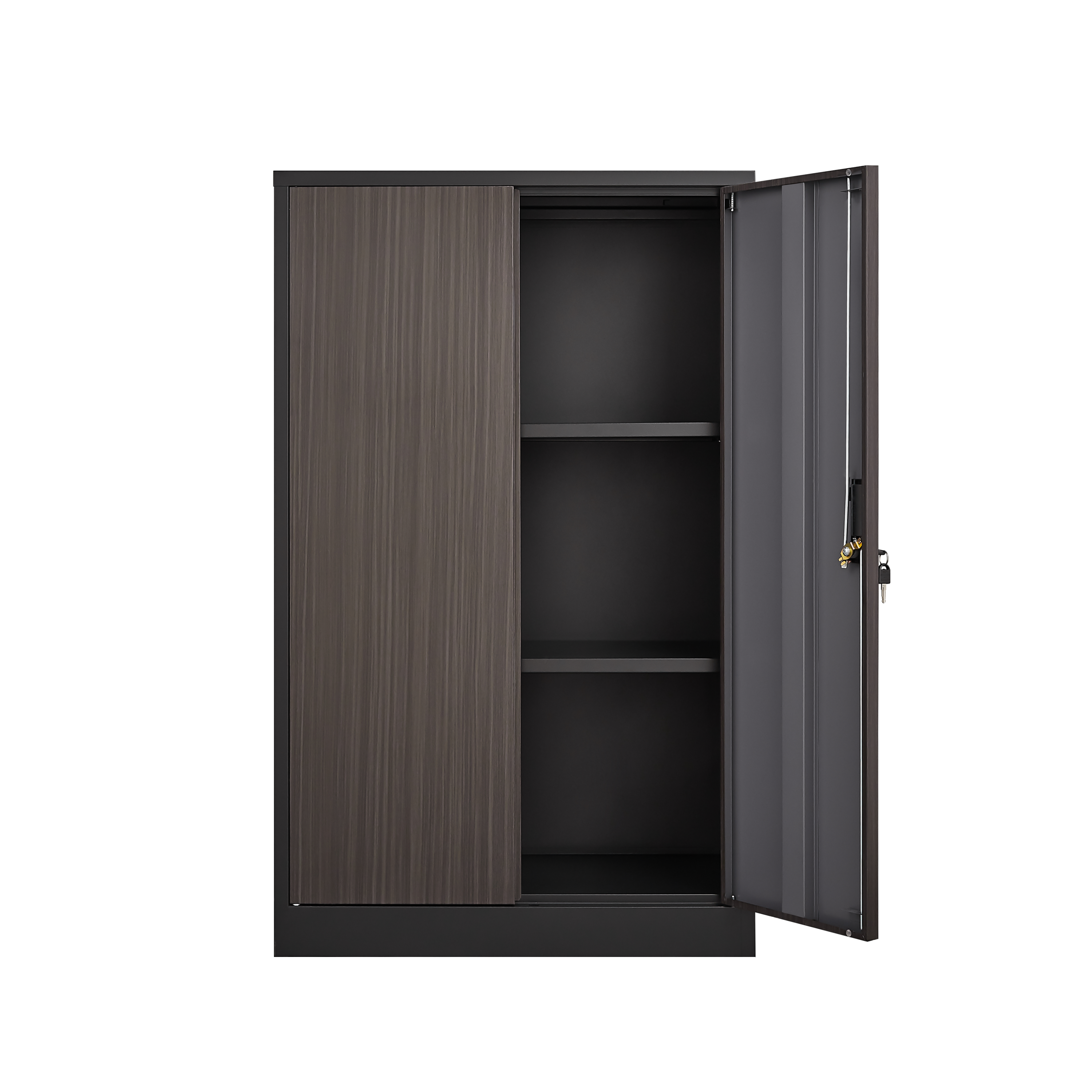 Metal Storage Cabinet with Locking Doors and Adjustable Shelf, Folding Filing Storage Cabinet , Folding Storage Locker Cabinet for Home Office,School,Garage, Black
