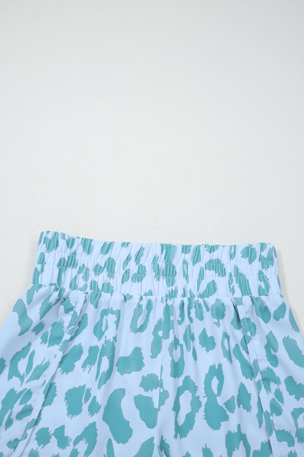 Leopard & Checker High Waist Athletic Shorts