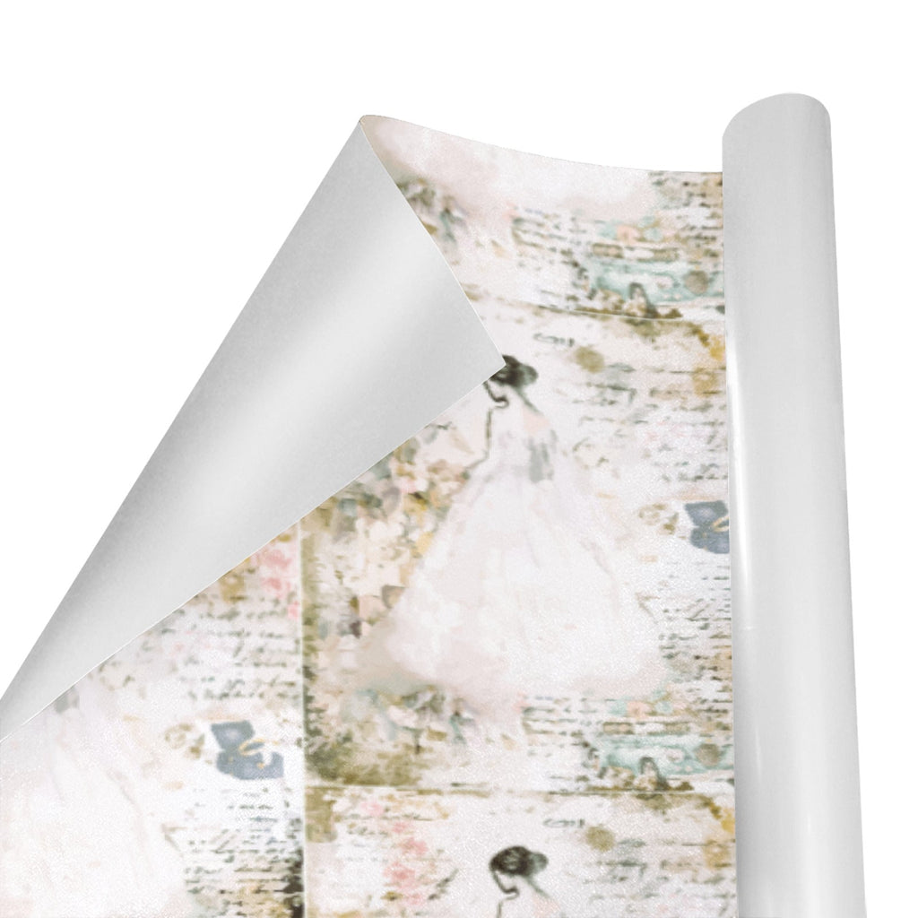 Vintage Bride Wedding Custom Gift Wrapping Paper - 58"x 23" (Made in USA)