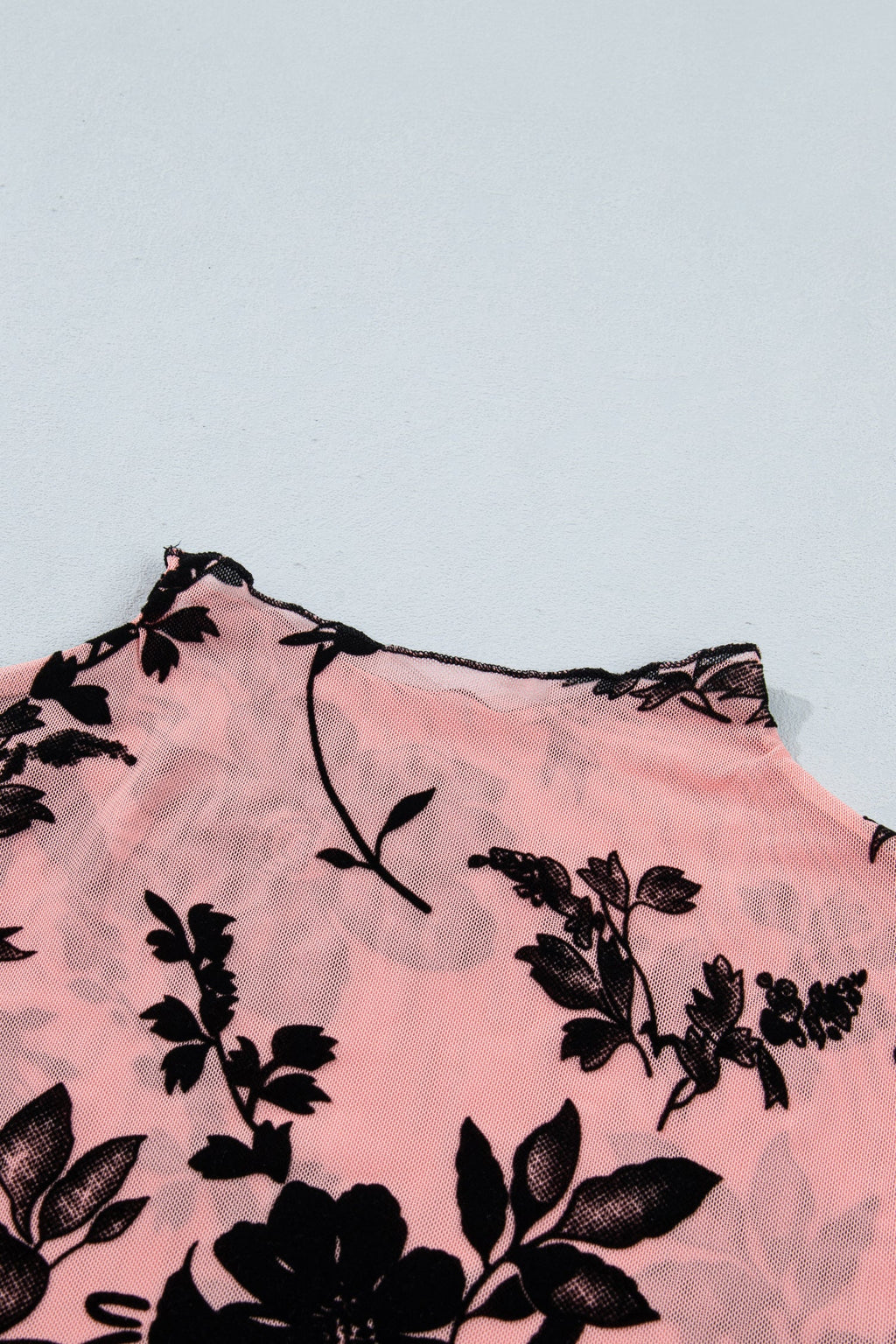 Floral Retro Mesh Long Sleeve Blouse