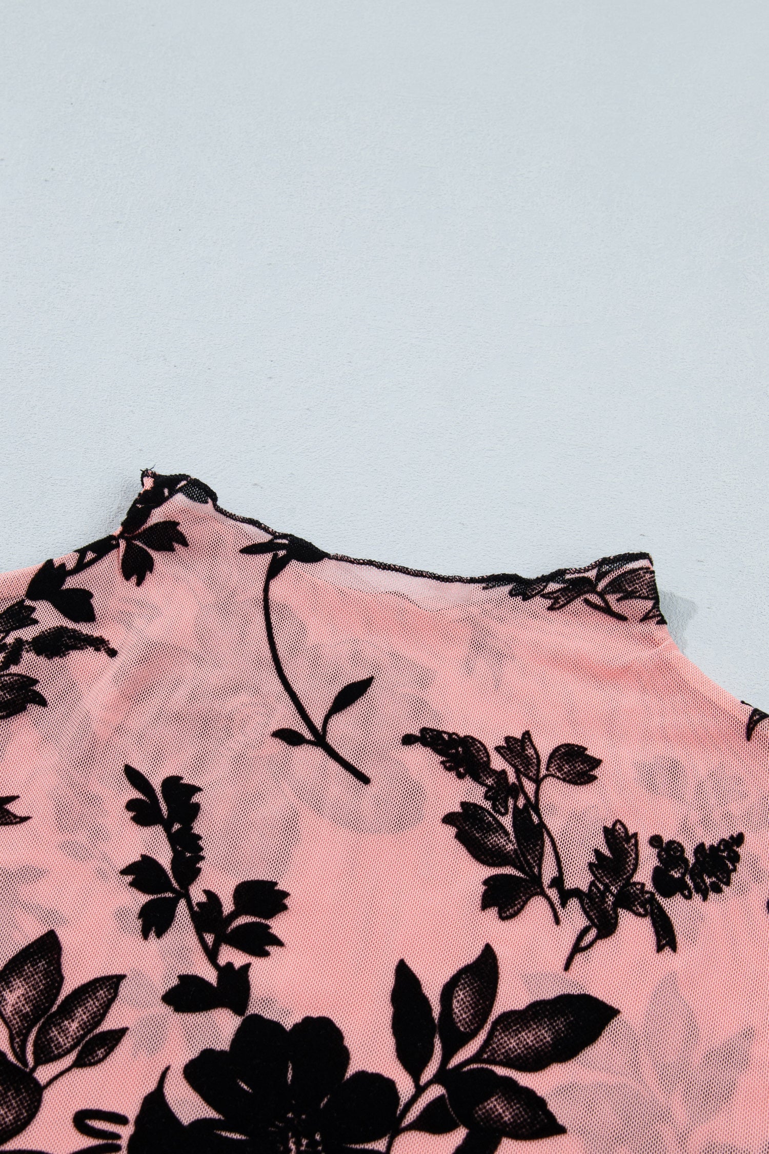 Floral Retro Mesh Long Sleeve Blouse