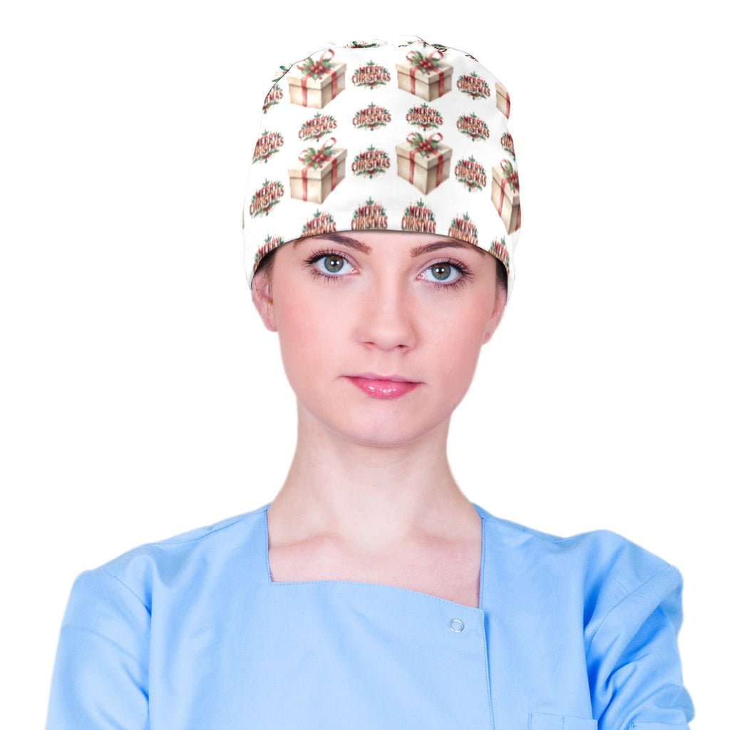 Merry Christmas Gift Design Medical Scrub Cap (Made in USA)