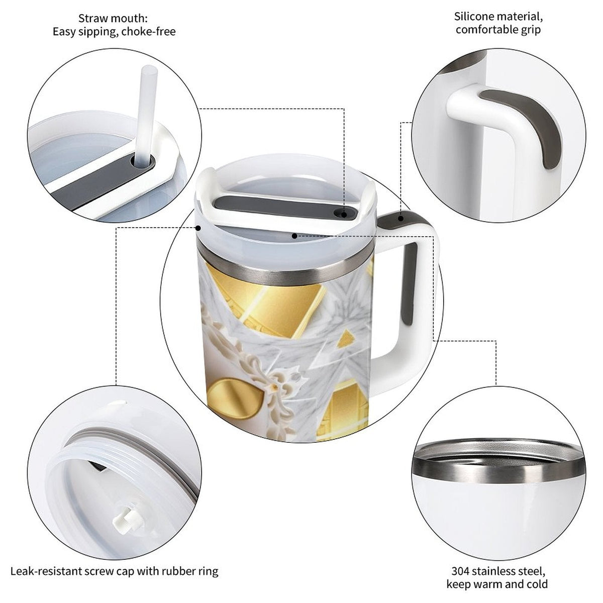 Golden Design 40oz Large Capacity Stainless Steel Tumbler