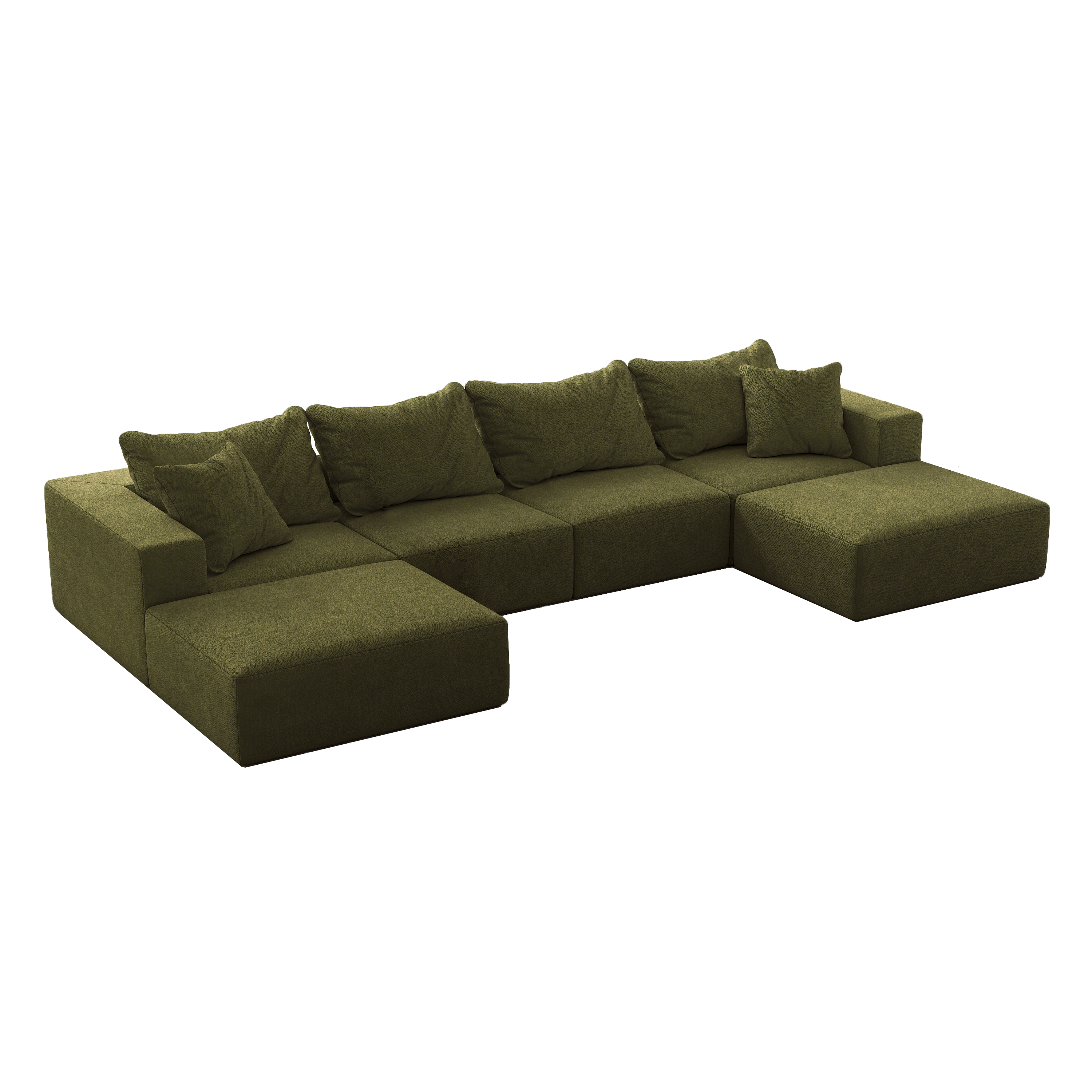 Oversized sponge cloud sofa,Modern Upholstered Sectional Sofa Couch Set,Modular 162' L Shaped Sectional Living Room Sofa Set With 6 Pillows,Free Combination Sofa Couch for Living Room,BedroomWF055