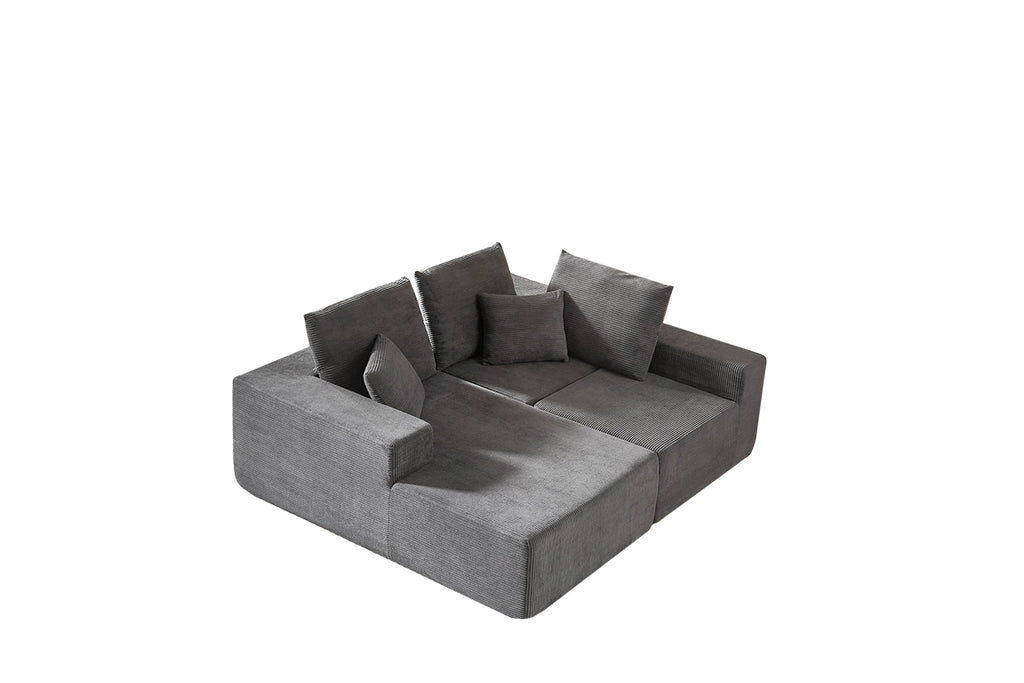 Modular Sectional Sofa with Chaise, Modern L Shaped Cloud Couch with Deep Seat, Sectional Couches for Living Room, Bedroom, Office, No Assembly Required
